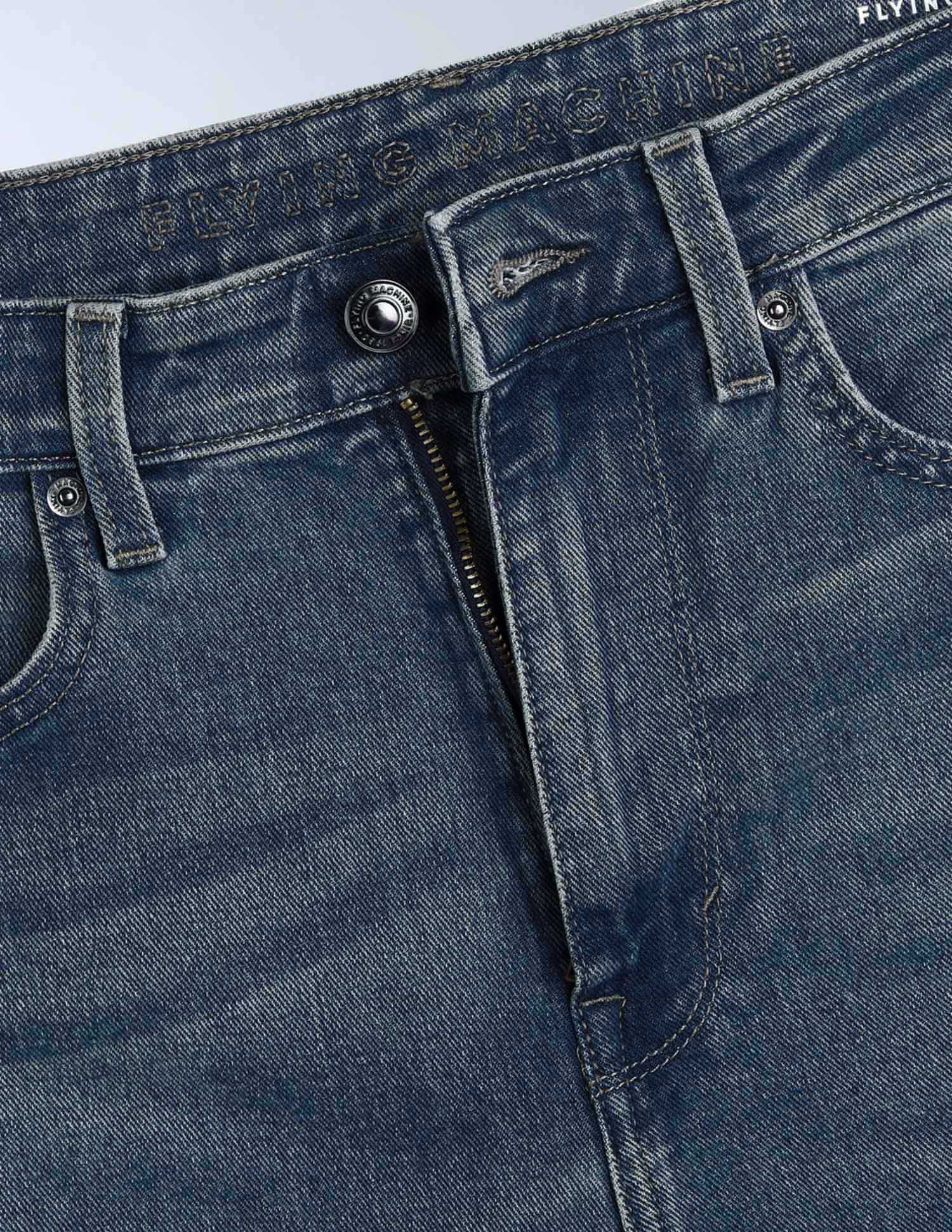 Flying Machine Cobain Loose Fit Whiskered Jeans