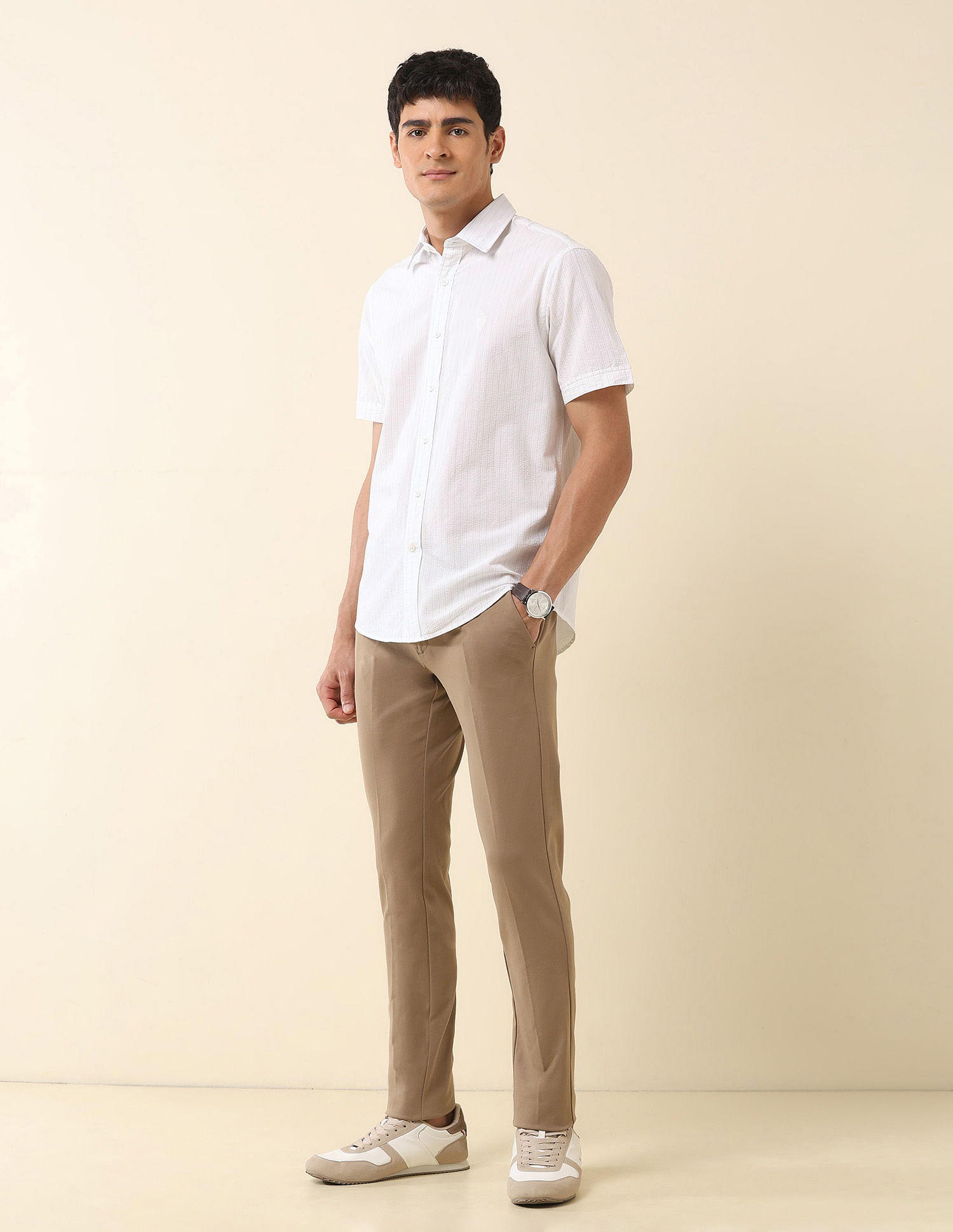 U.S. Polo Assn. Tailored Fit Solid Pure Cotton Shirt