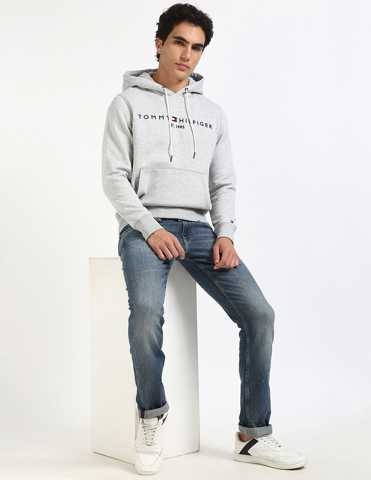 Tommy Hilfiger Embroidered Logo Regular-Fit Cotton Hooded Sweatshirt