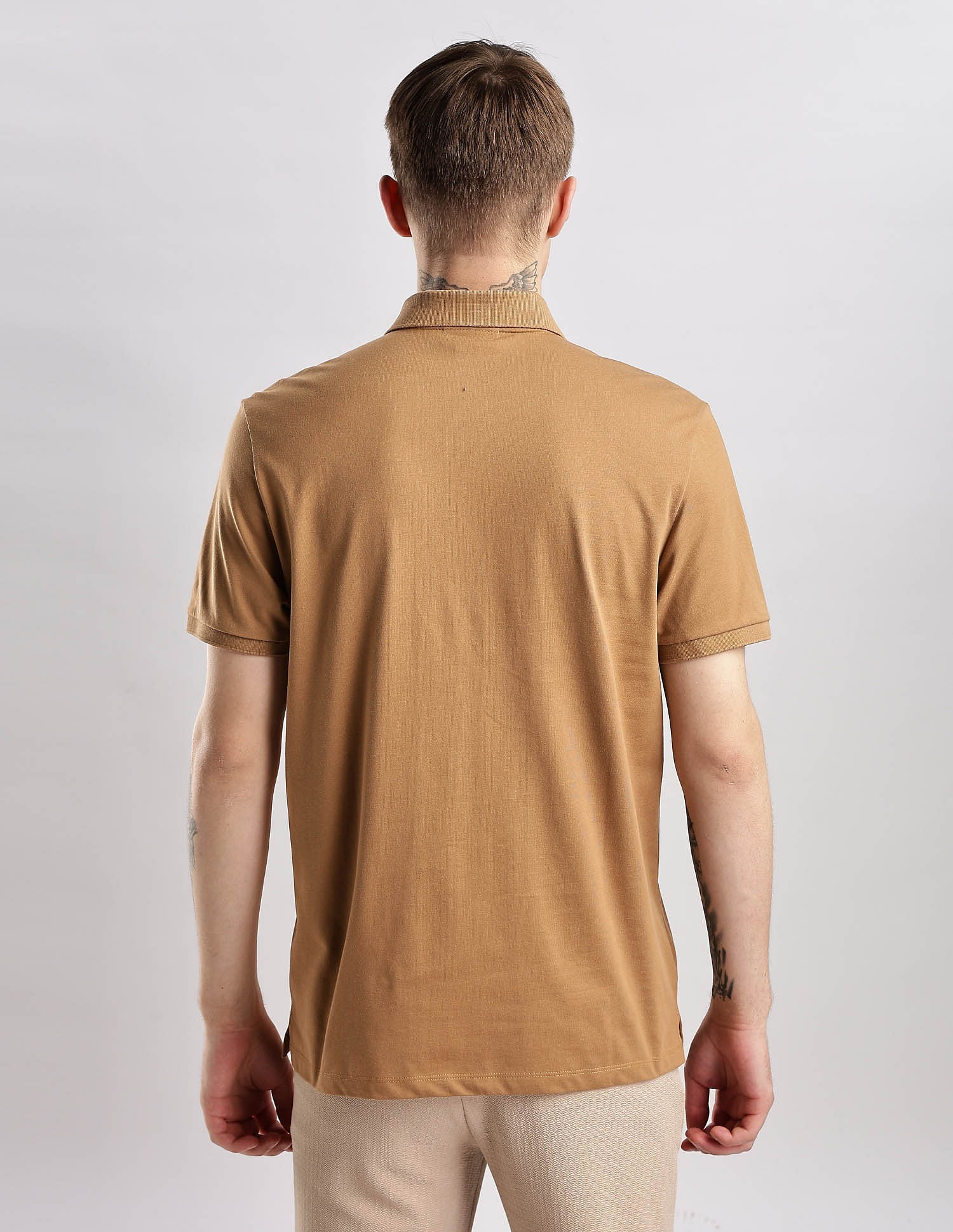 Calvin Klein Jeans Mens Brown Solid Polo Shirts