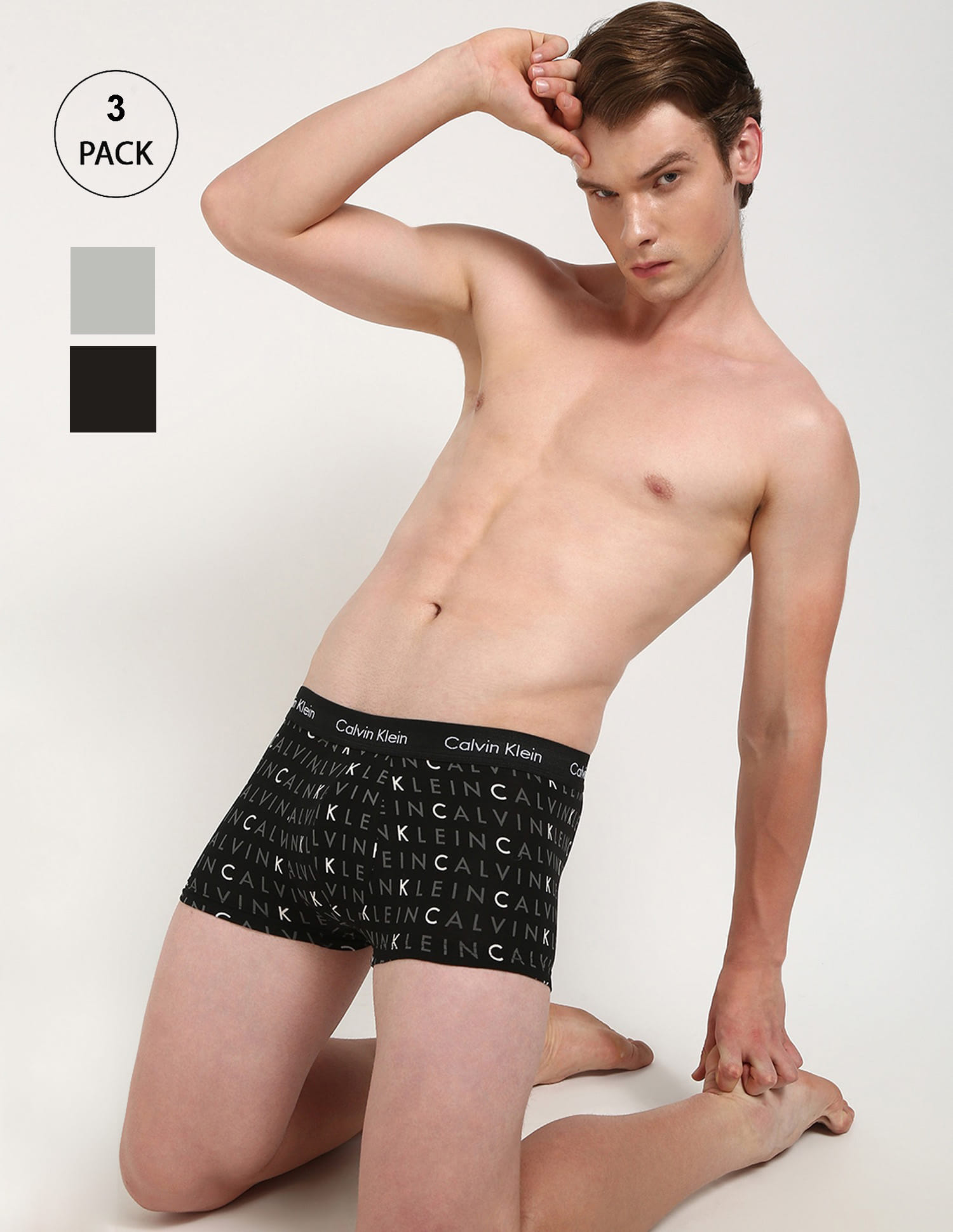 Buy Calvin Klein Underwear Logo Multi Mid Rise Trunks Pack Of 