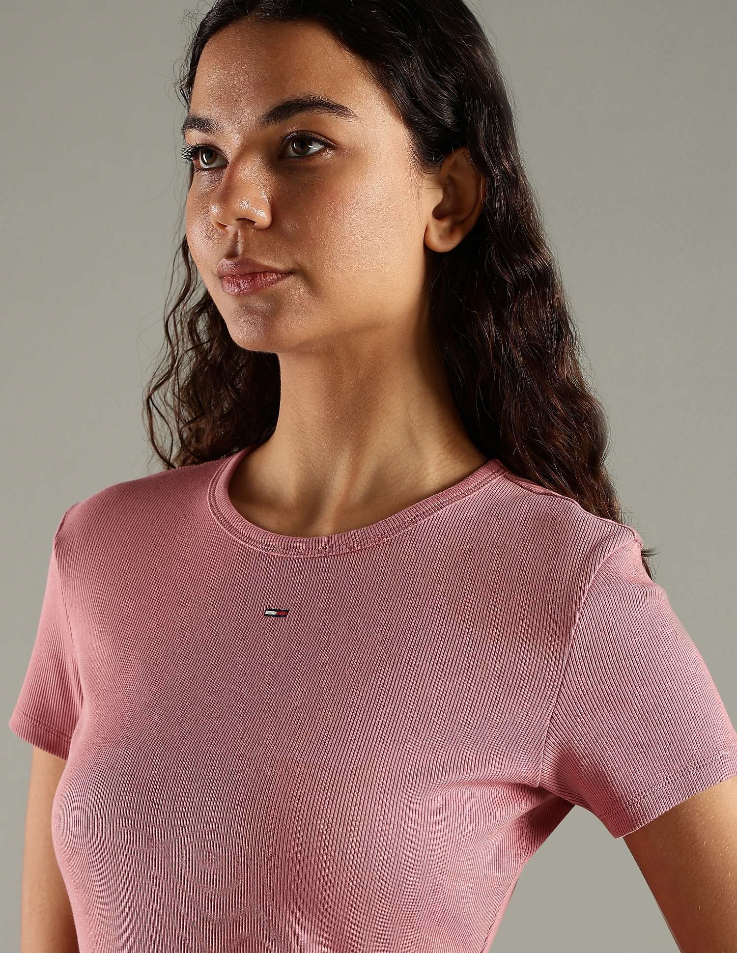 Tommy Hilfiger Solid Slim Fit Cotton T-Shirt