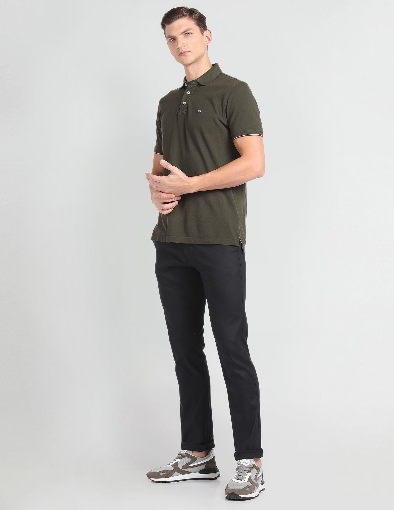 Arrow Sports Solid Dobby Autoflex Trousers