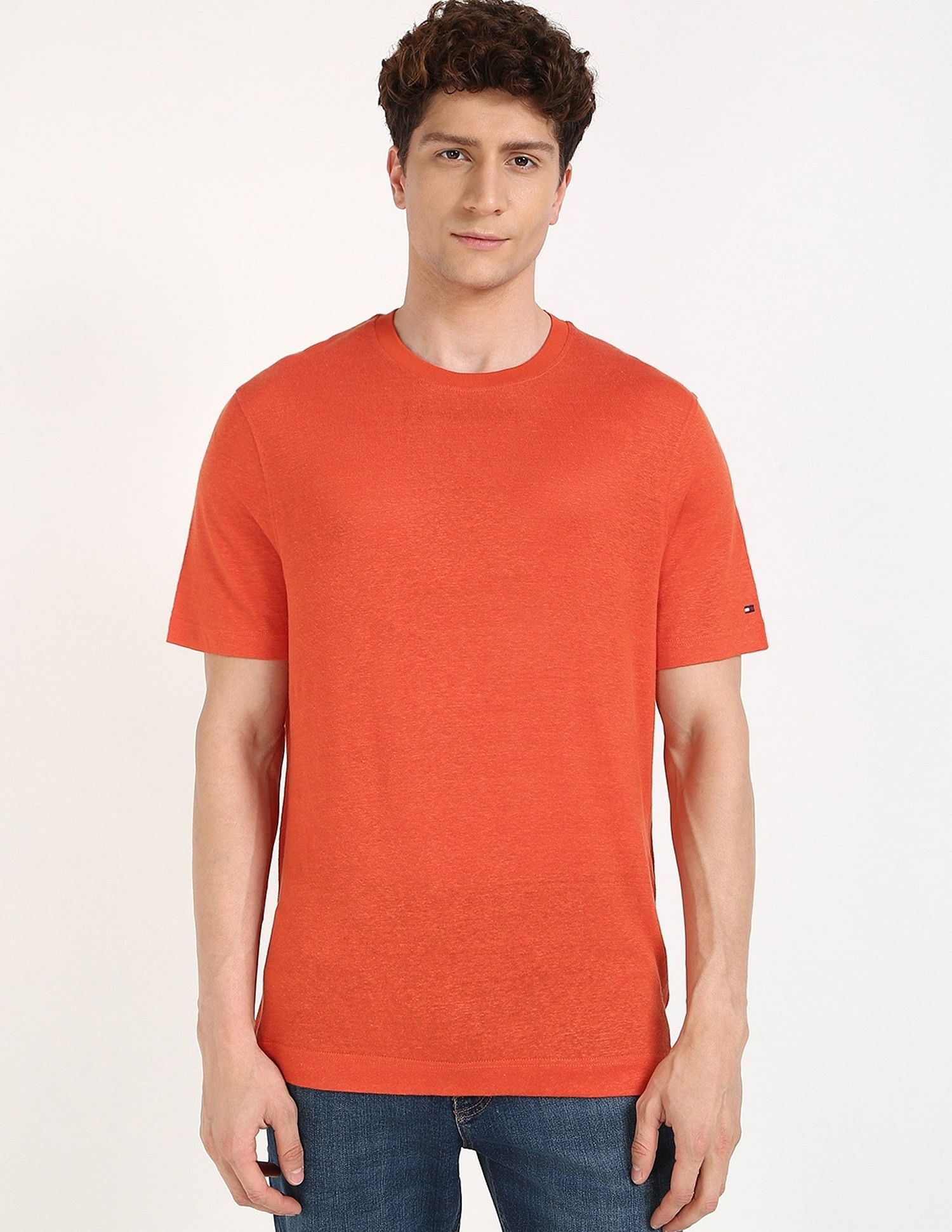 Tommy Hilfiger Solid Regular-Fit Linen T-Shirt
