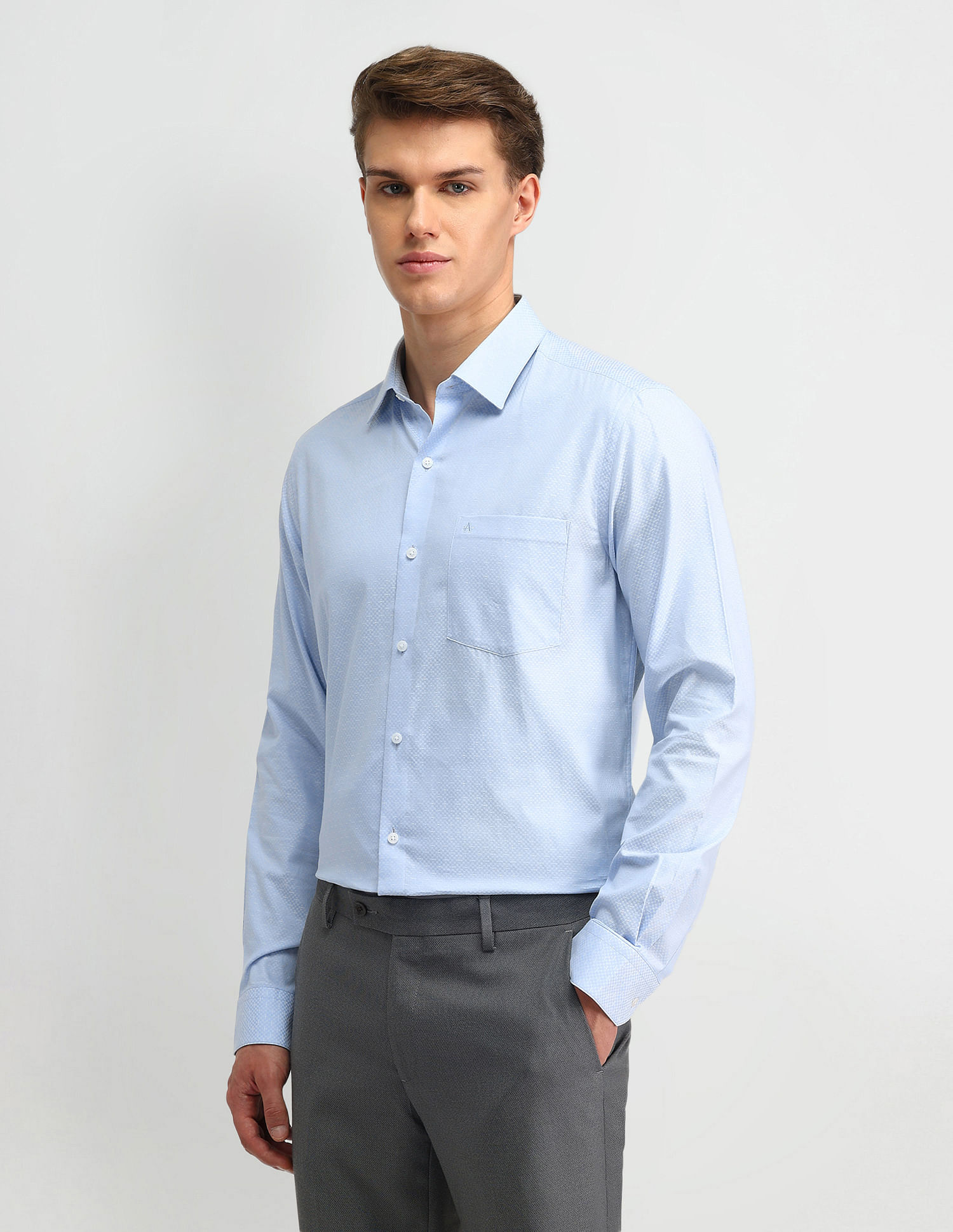 Arrow Slim Fit Textured Pattern Shirt