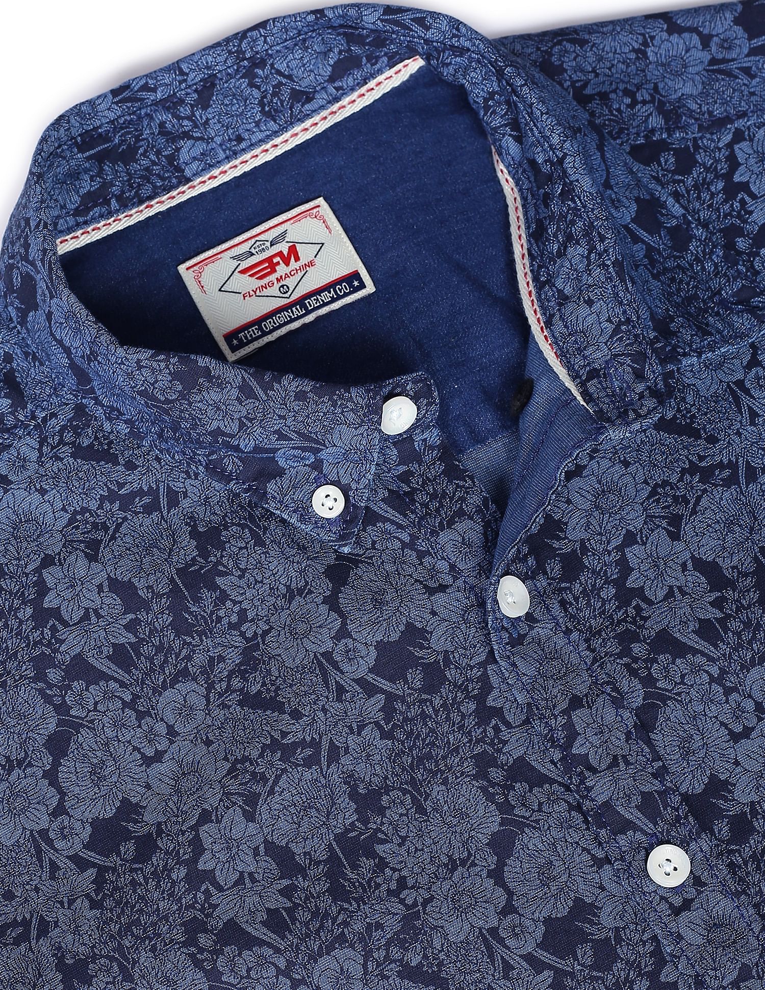 Flying Machine Button-Down Collar Floral Print Shirt