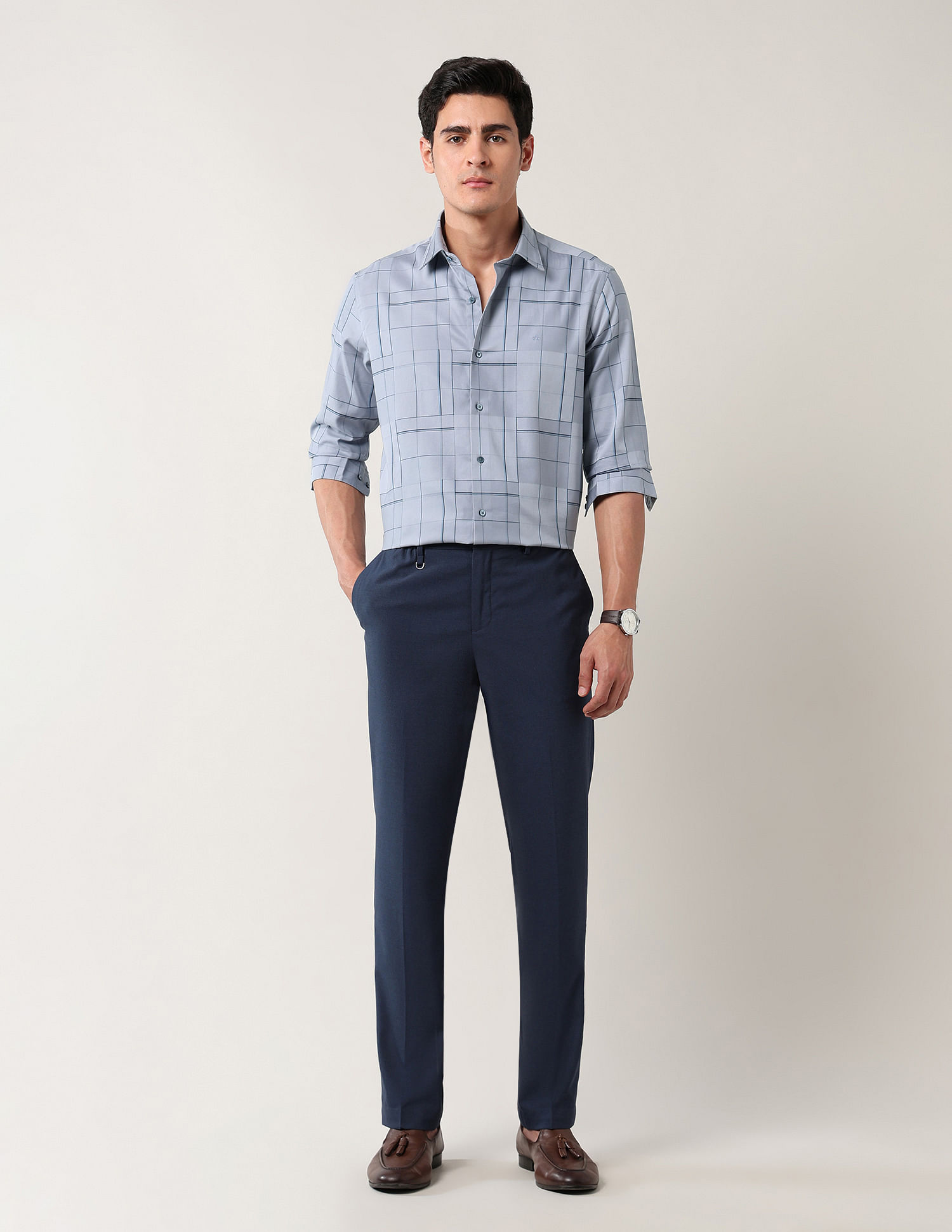 Arrow Newyork Manhattan Slim Fit Pure Cotton Shirt
