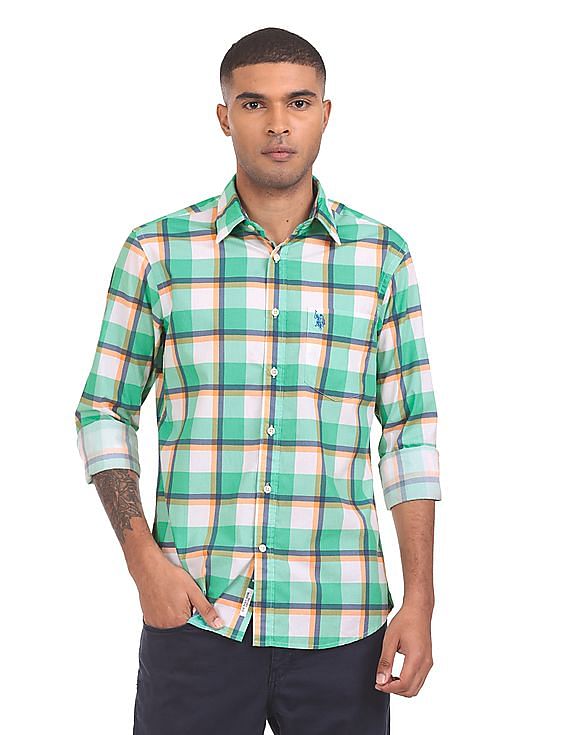 U.S. Polo Assn. Spread Collar Check Casual Shirt