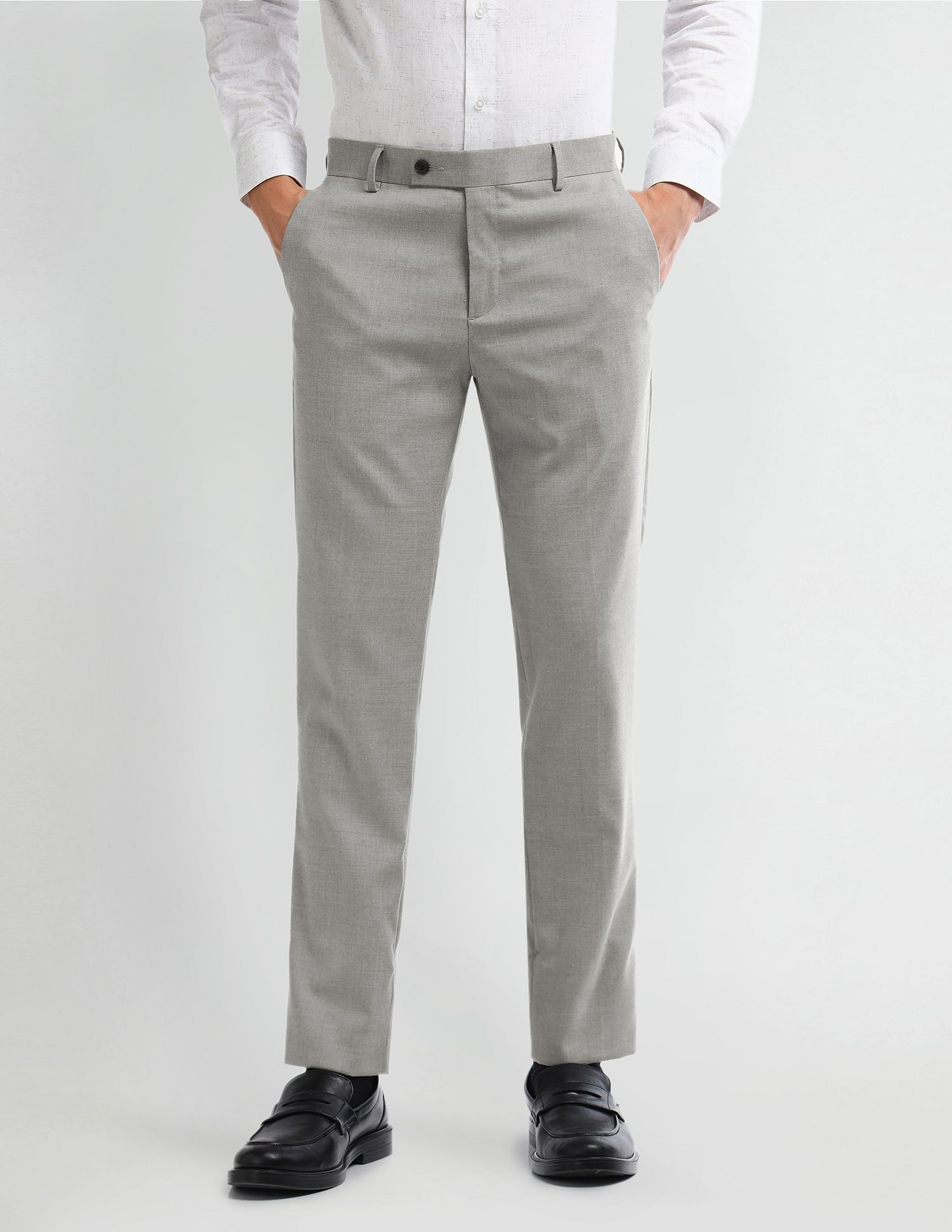 Arrow Mid Rise Carson Tapered Fit Trousers