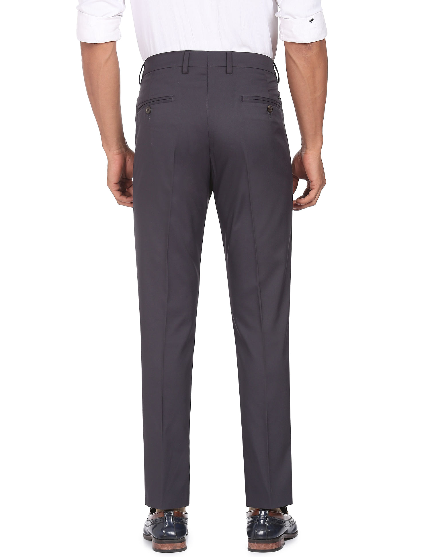 Arrow Mid Rise Twill Solid Trousers