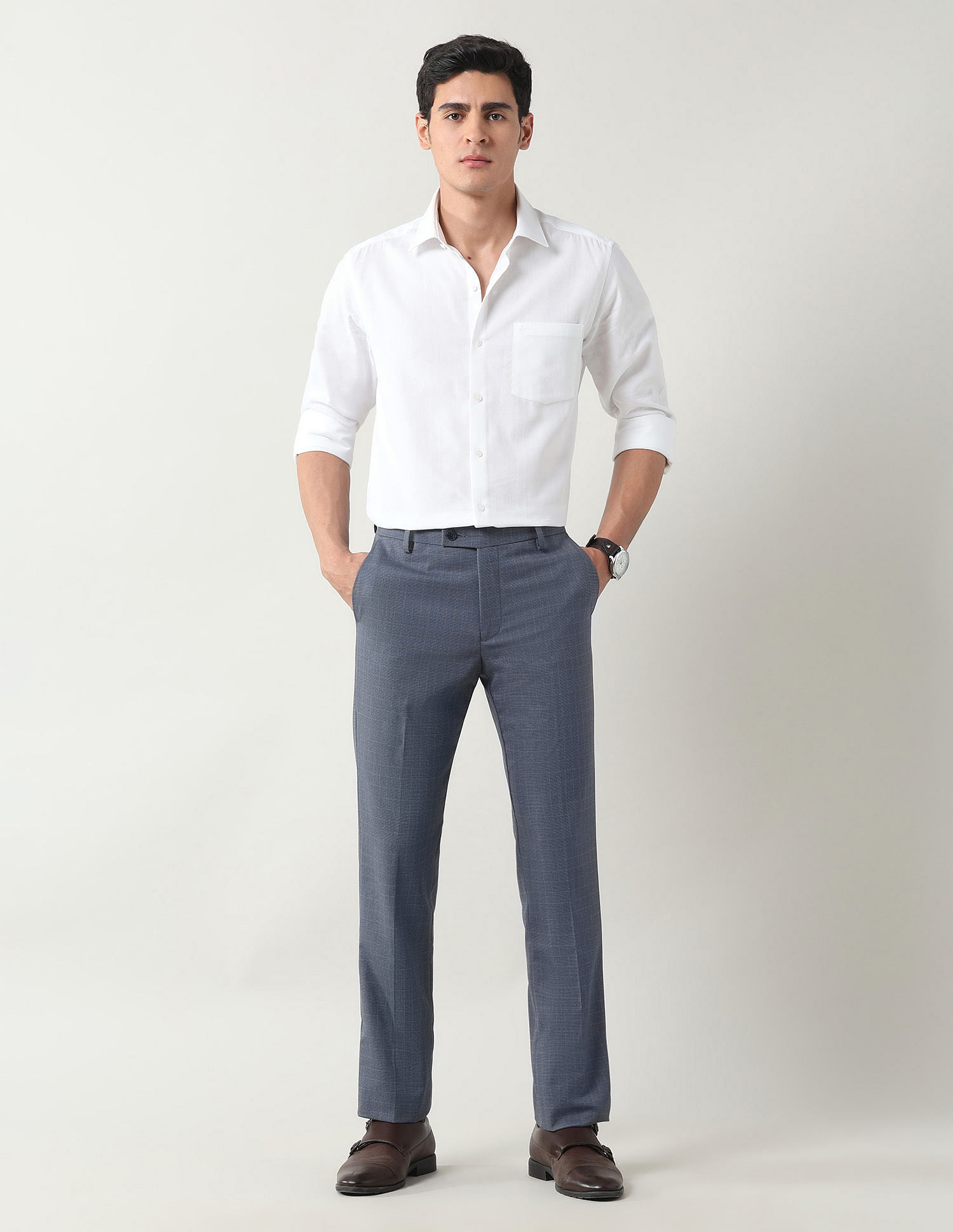 Arrow Mid Rise Regular Fit Trousers