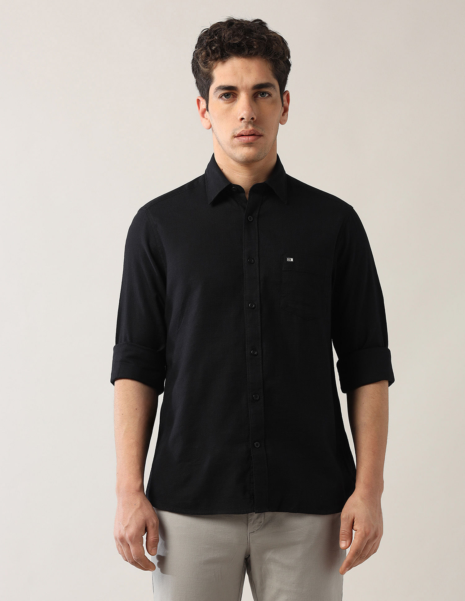 Arrow Sport Textured Pure Cotton Shirt