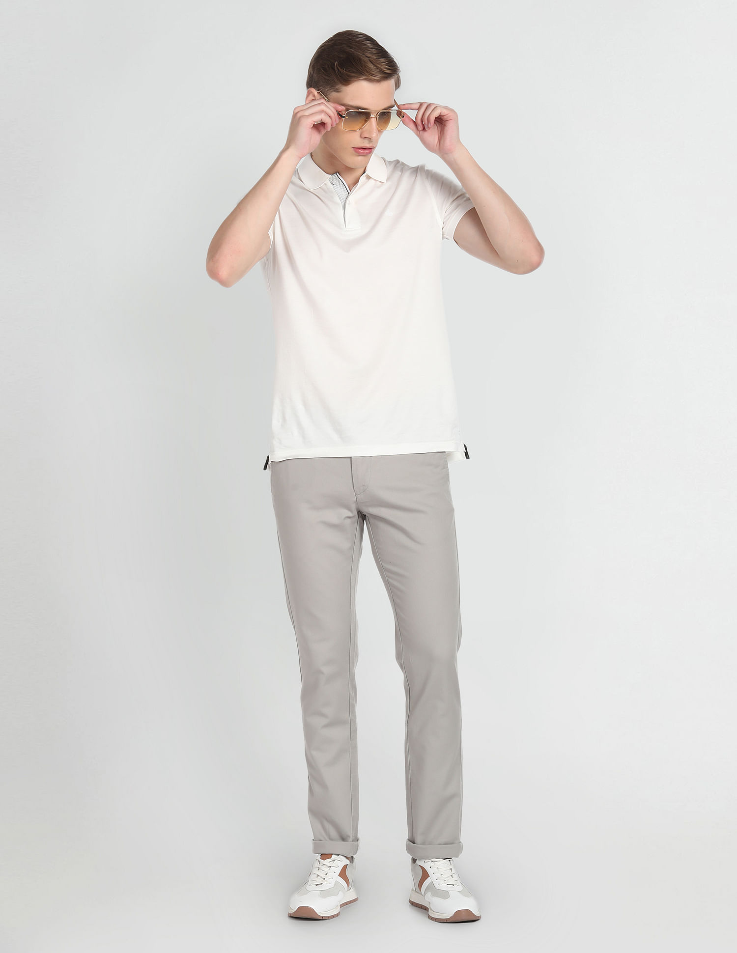 Arrow Sports Low Rise Slim Fit Trousers