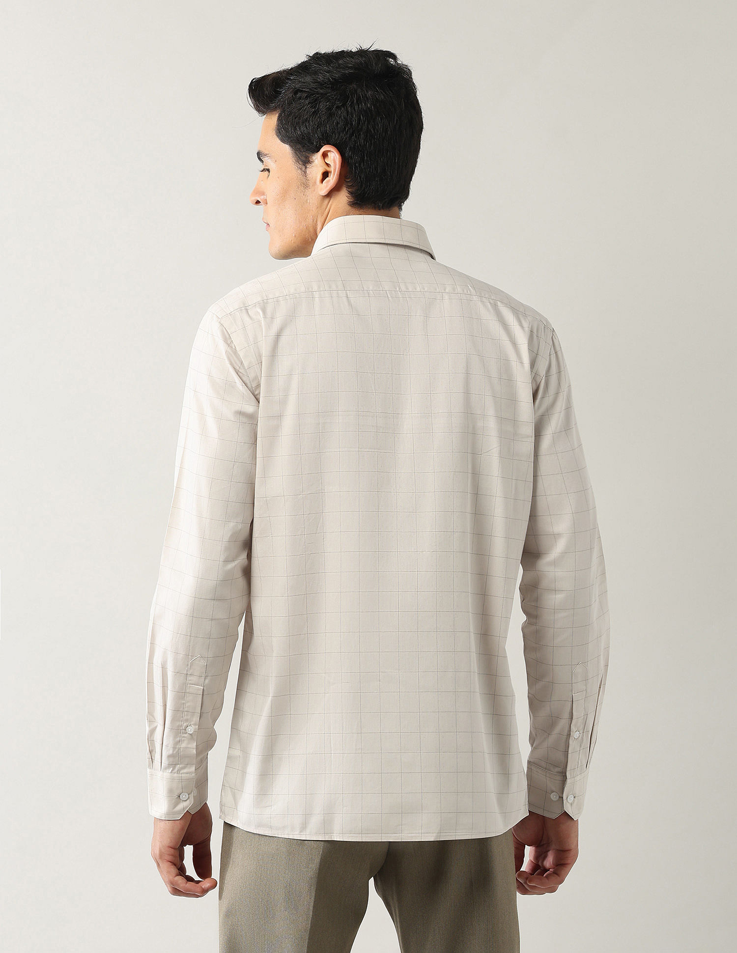 Arrow Manhattan Slim Fit Windowpane Checked Shirt