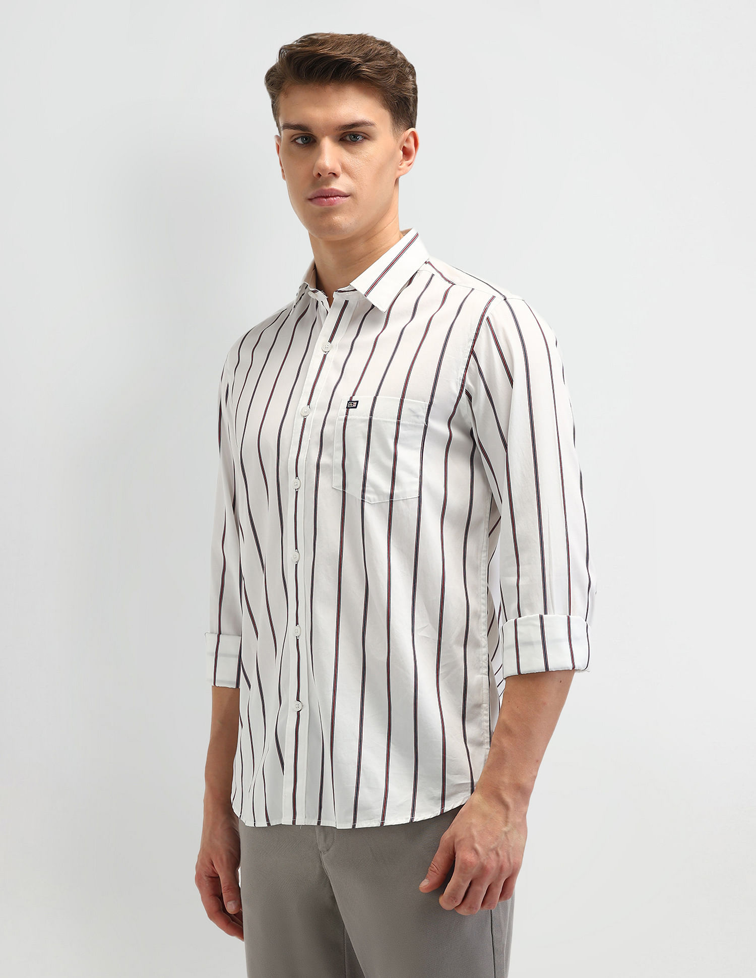 Arrow Sport Vertical Striped Cotton Shirt