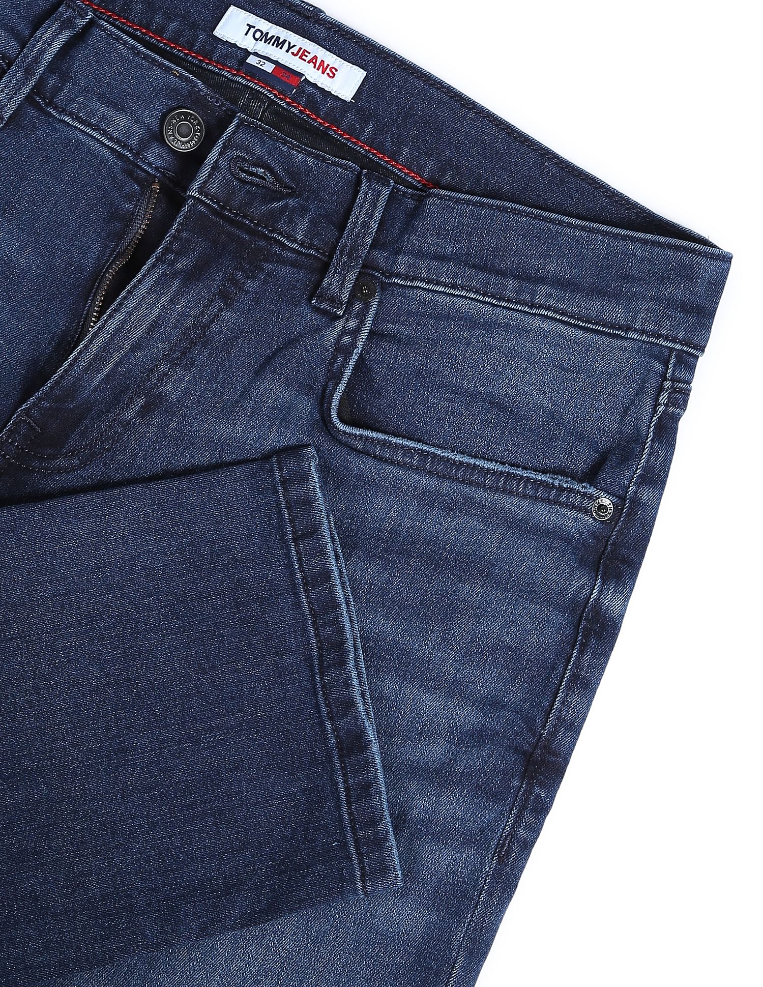 Tommy Hilfiger Men Dark Blue Stone Wash Scanton Slim Fit Jeans
