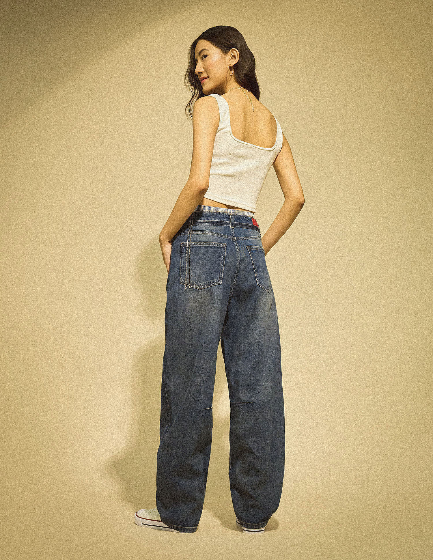 Flying Machine Women K-Street X Baggy Balloon Fit Belt Tie Up Jeans