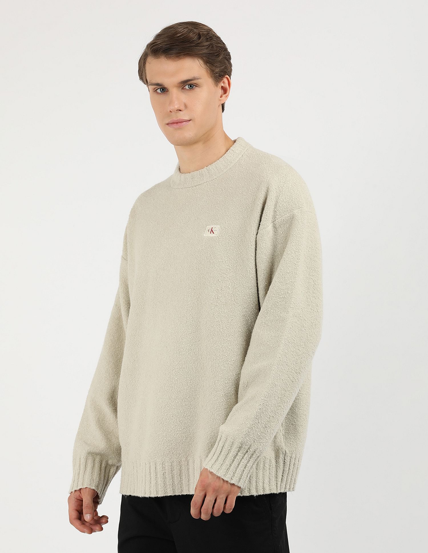 Calvin Klein Jeans Boucle Boxy Crew Neck Sweater