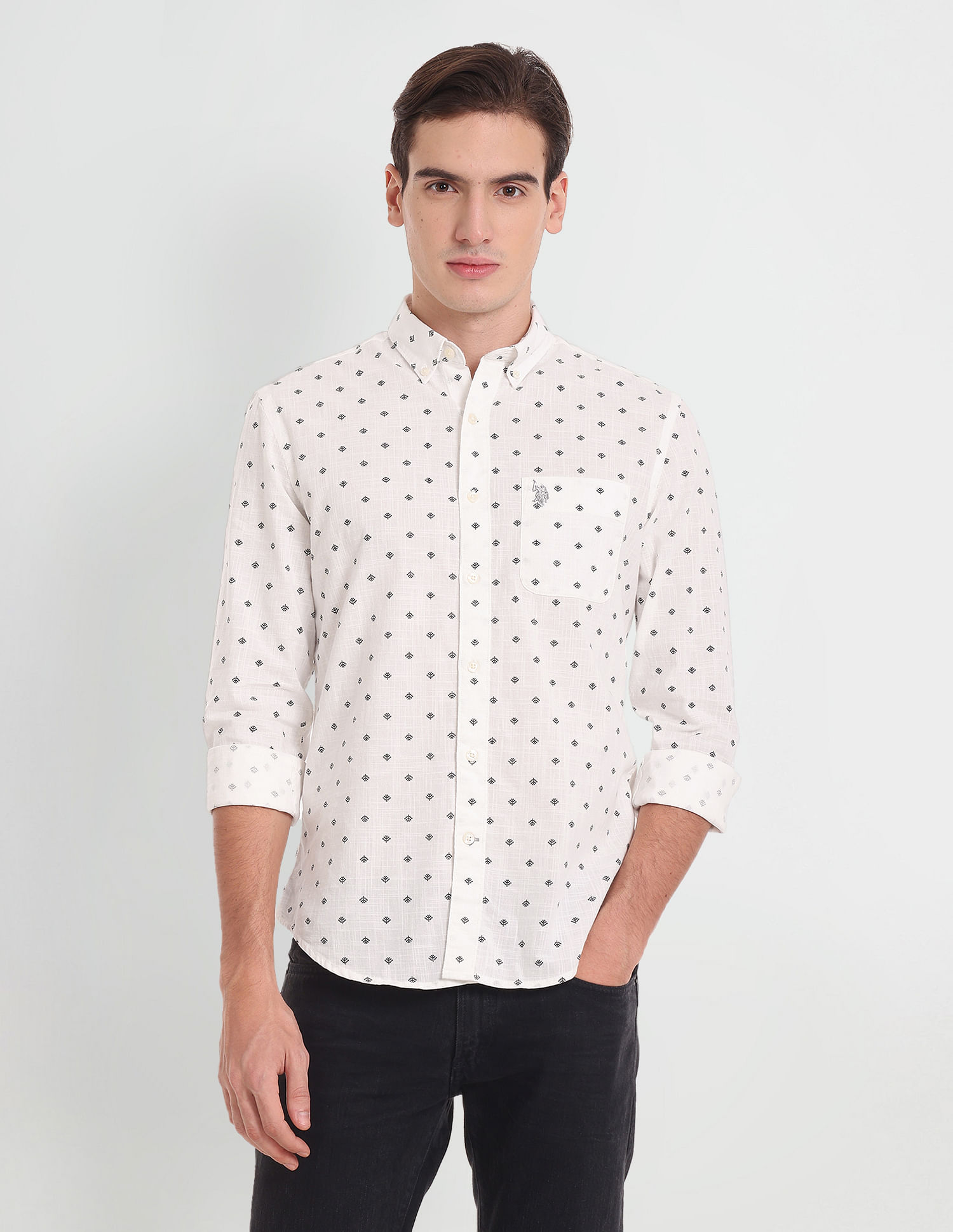 U.S. Polo Assn. Denim Co. Slub Print Cotton Shirt