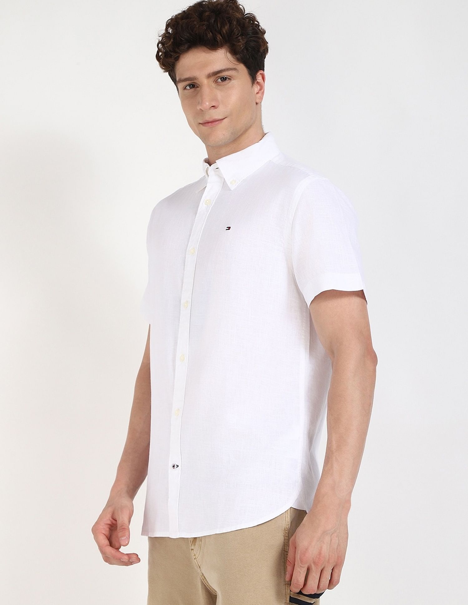 Tommy Hilfiger Solid Regular-Fit Linen Shirt