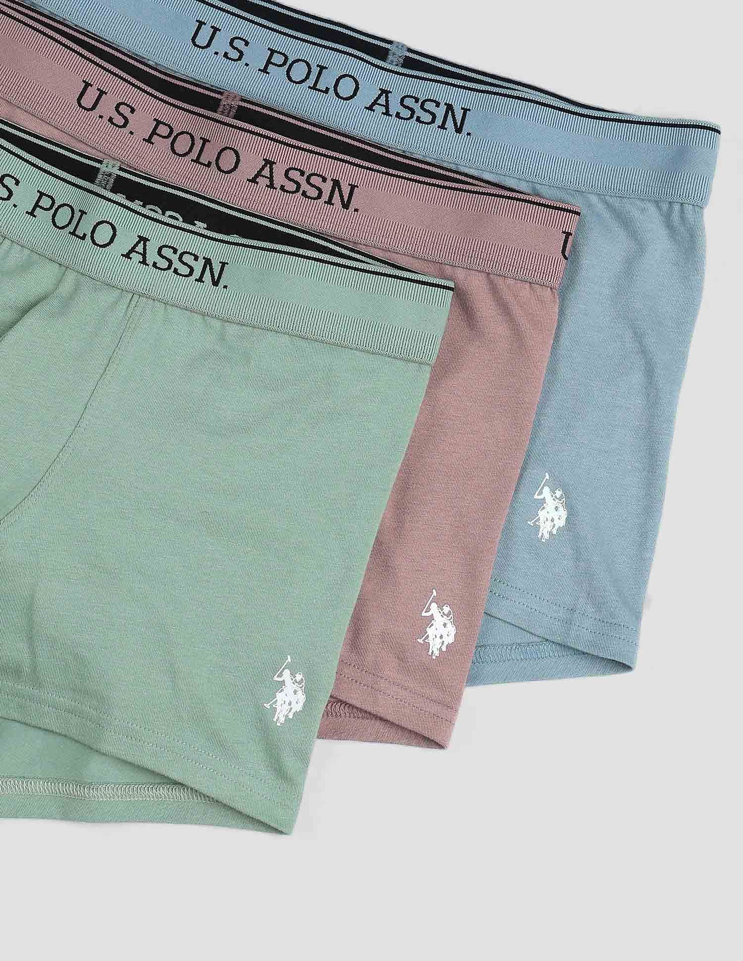 U.S. Polo Assn. Mid Rise Solid OET15 Trunks - Pack Of 3