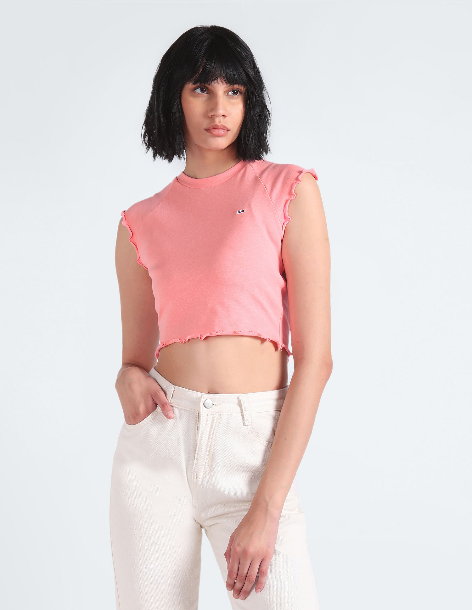 Tommy Hilfiger Baby Lock Rib Slim Cropped T-Shirt