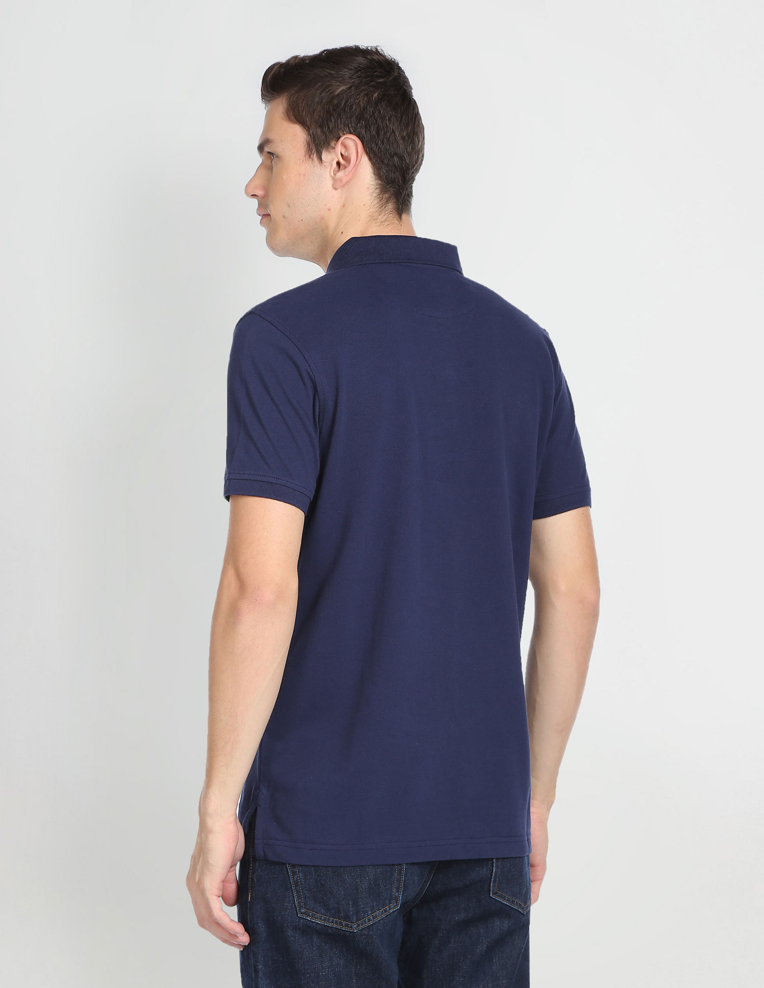 Arrow Sports Horizontal Stripe Cotton Polo Shirt