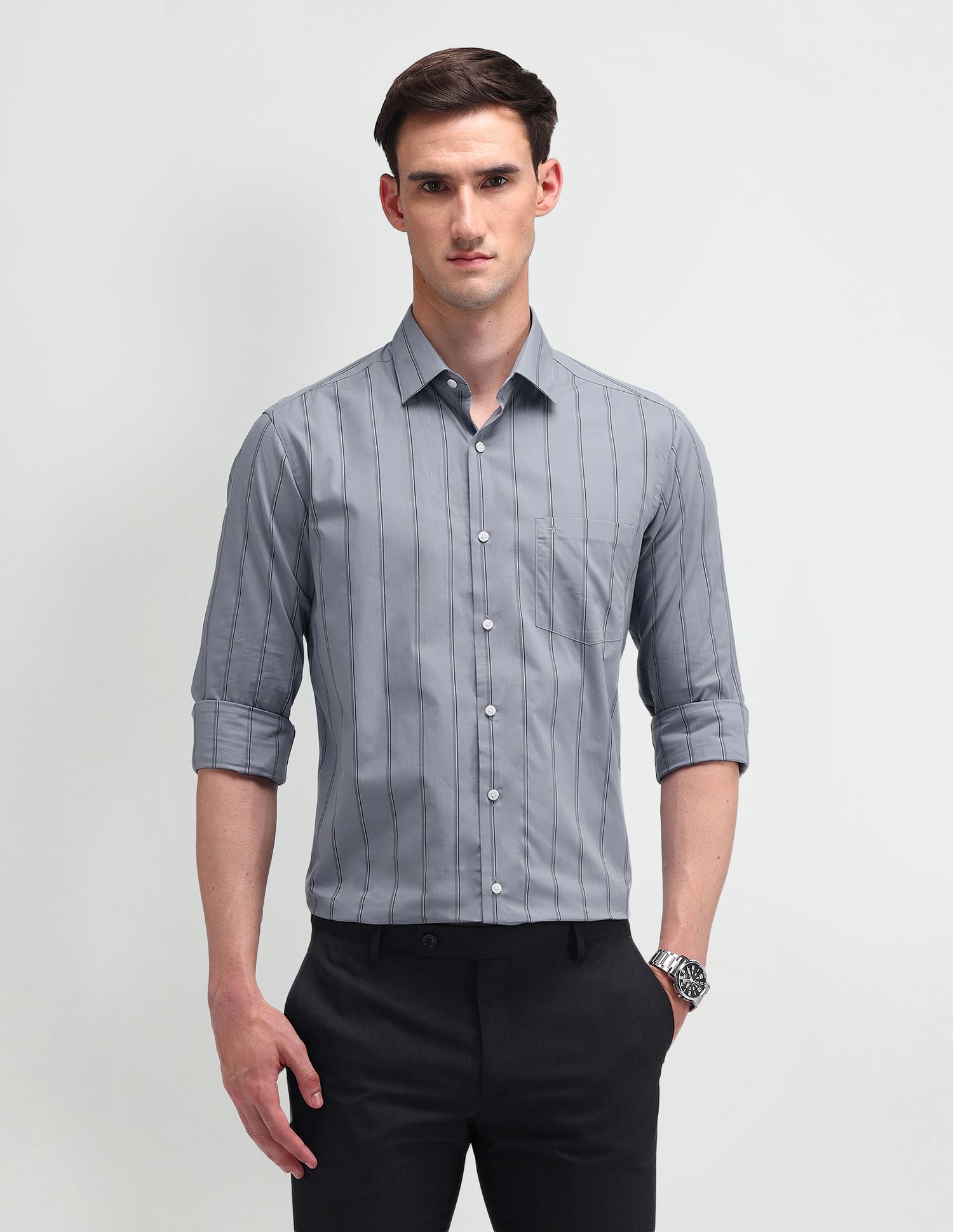Arrow Brooklyn Fit Vertical Striped Shirt