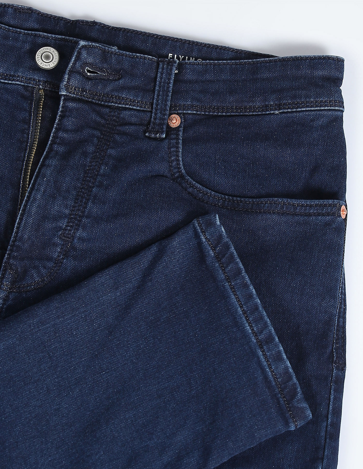 Flying Machine Slash Slim Tapered Fit Mid Rise Jeans