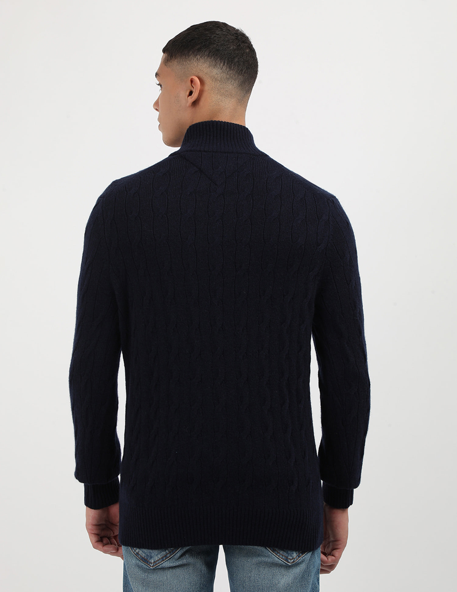 Buy Tommy Hilfiger Lambswool Cable Zip Mock Sweatshirt - NNNOW.com