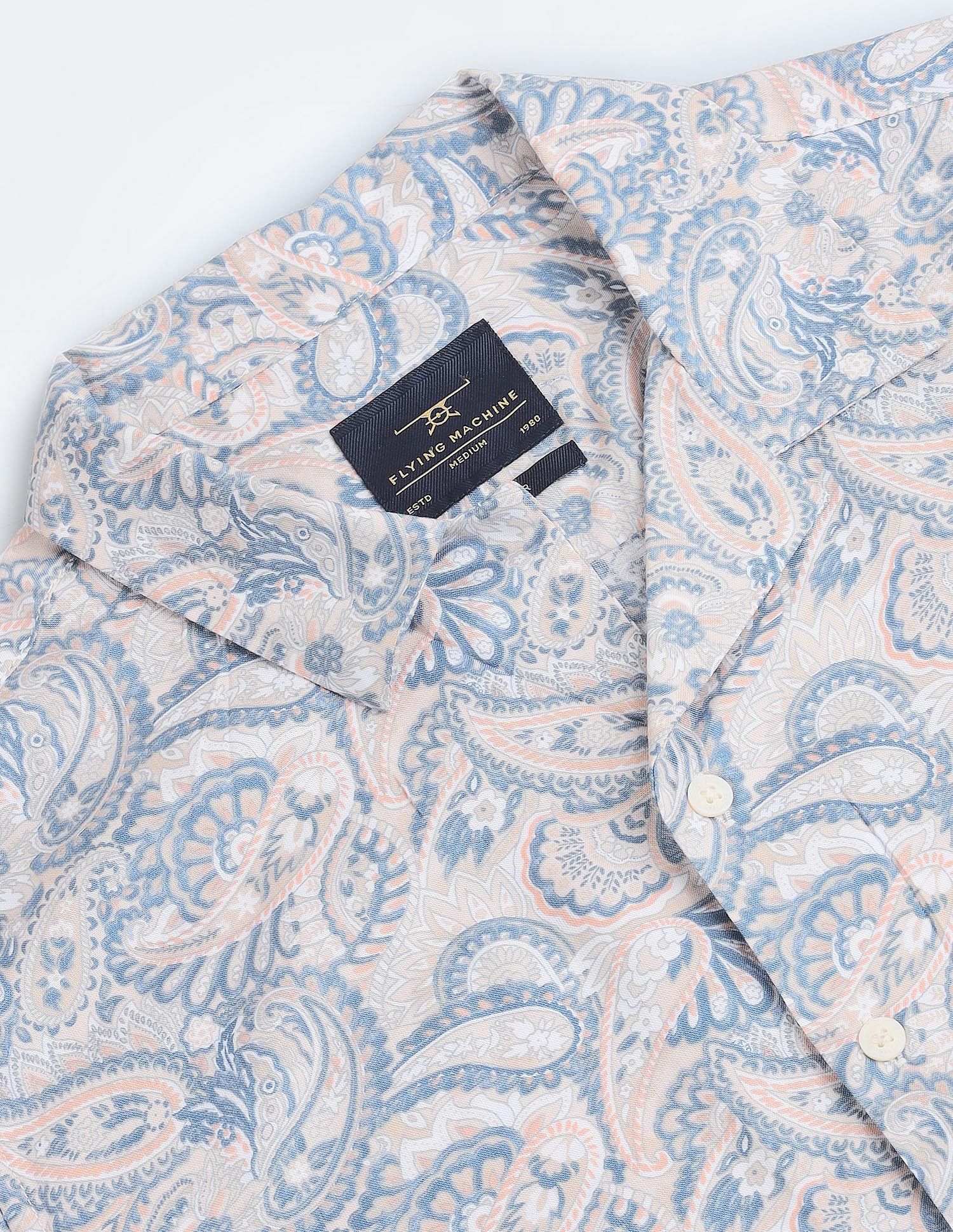 Flying Machine Pure Viscose Paisley Shirt