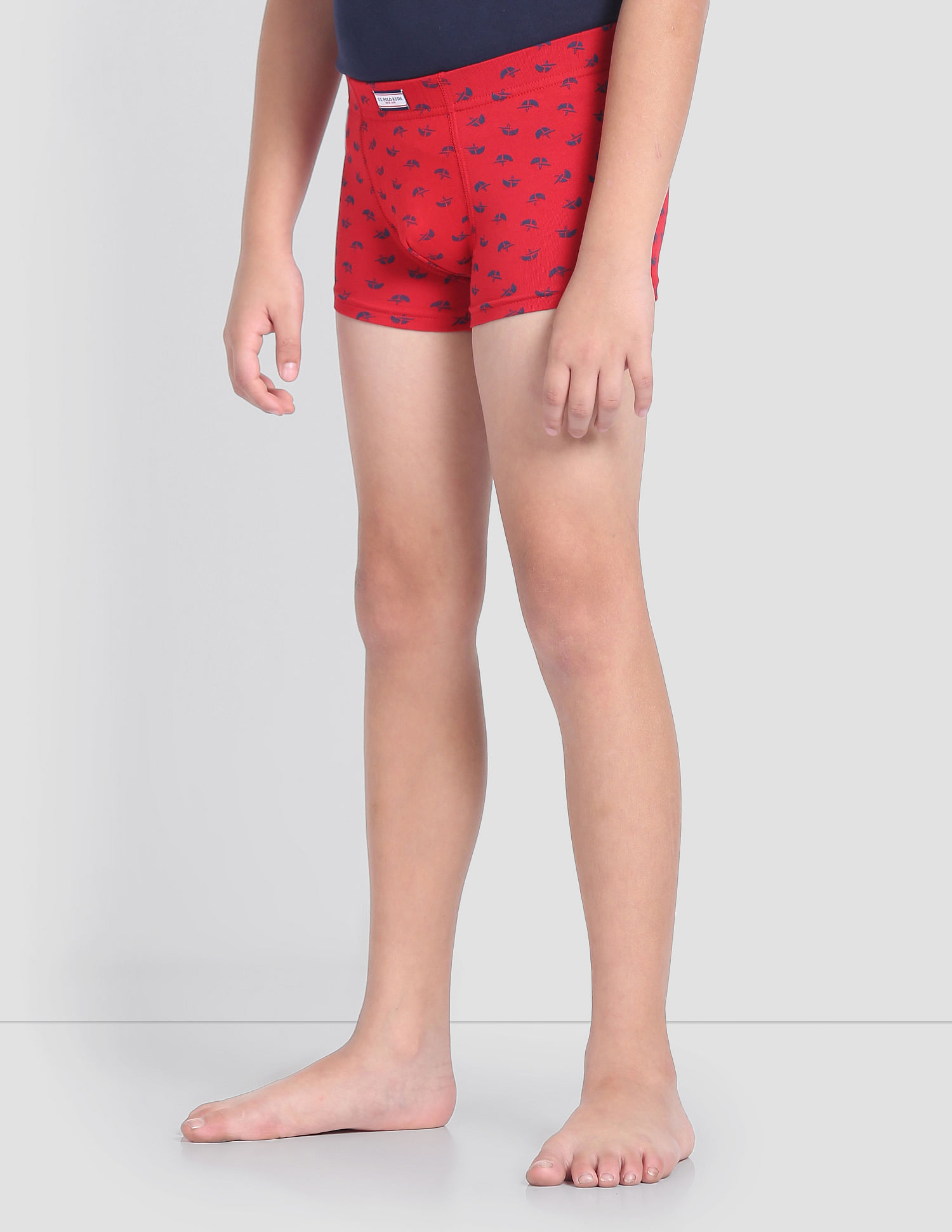 USPA Innerwear Boys Mid Rise Cotton Spandex OKT01 Trunks - Pack Of 2