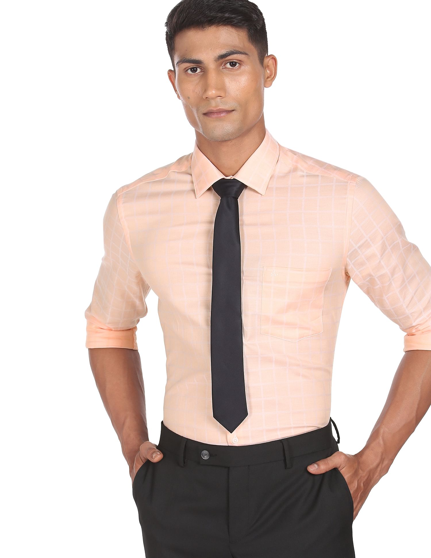 Arrow Windowpane Check Manhattan Slim Fit Shirt