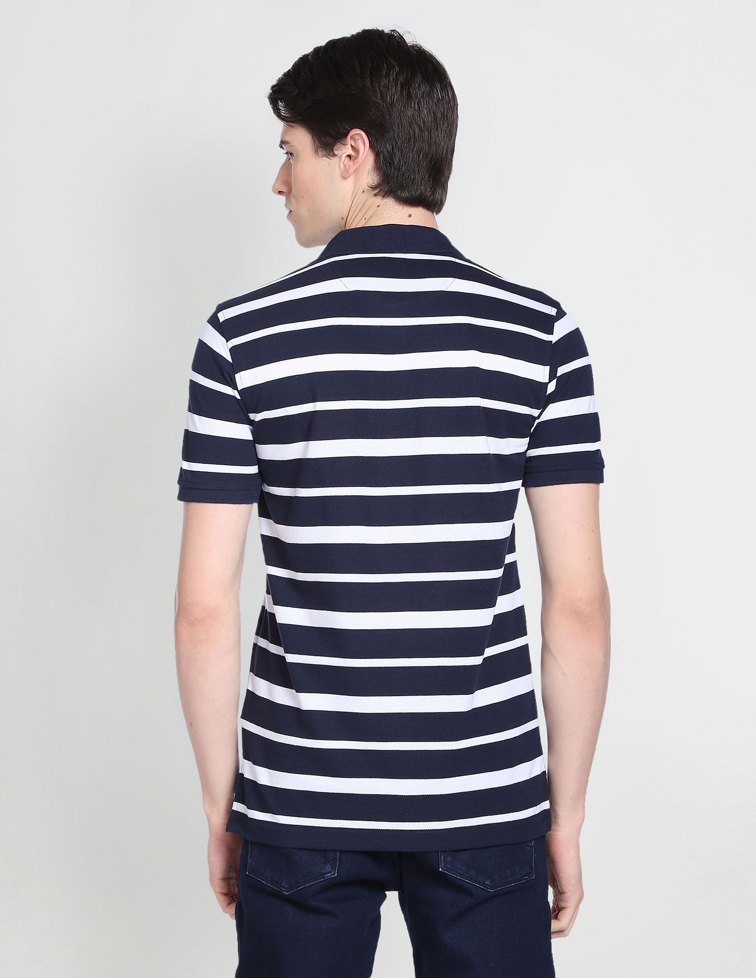 Arrow Sports Horizontal Striped Polo Shirt