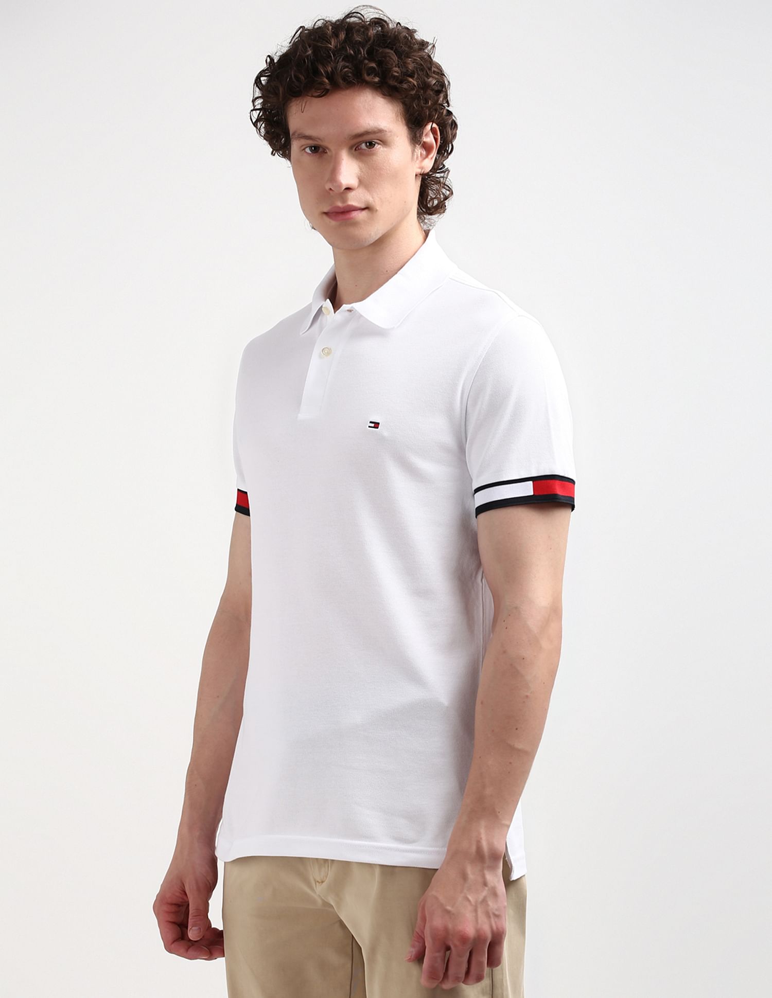 Tommy Hilfiger Flag Cuff Slim Polo Shirt