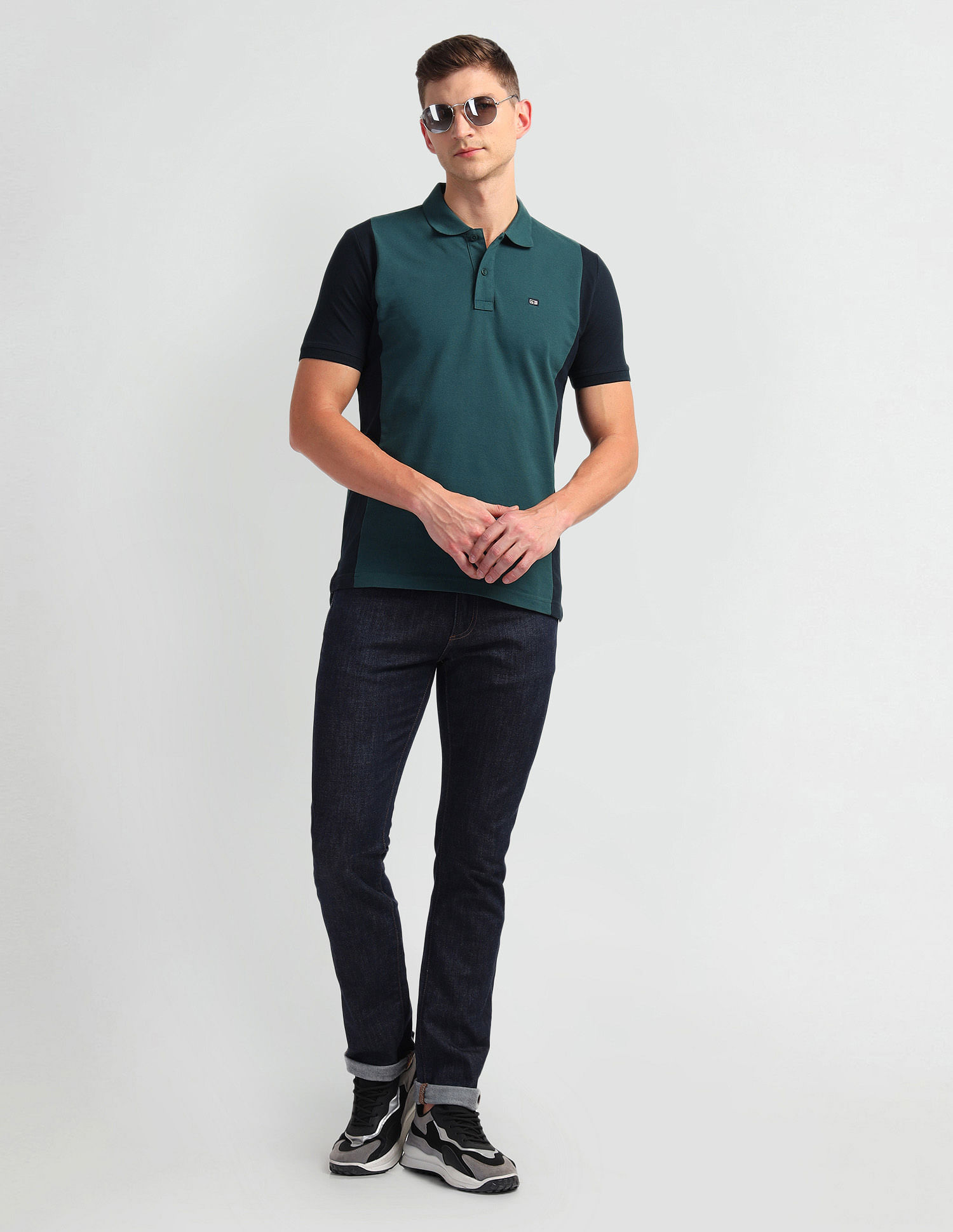 Arrow Sports Logo Colour Block Polo Shirt