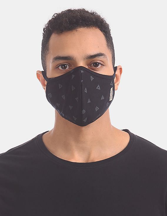 Flying Machine Unisex Adults Triple Layer Anti Viral Face Mask - Pack Of 3