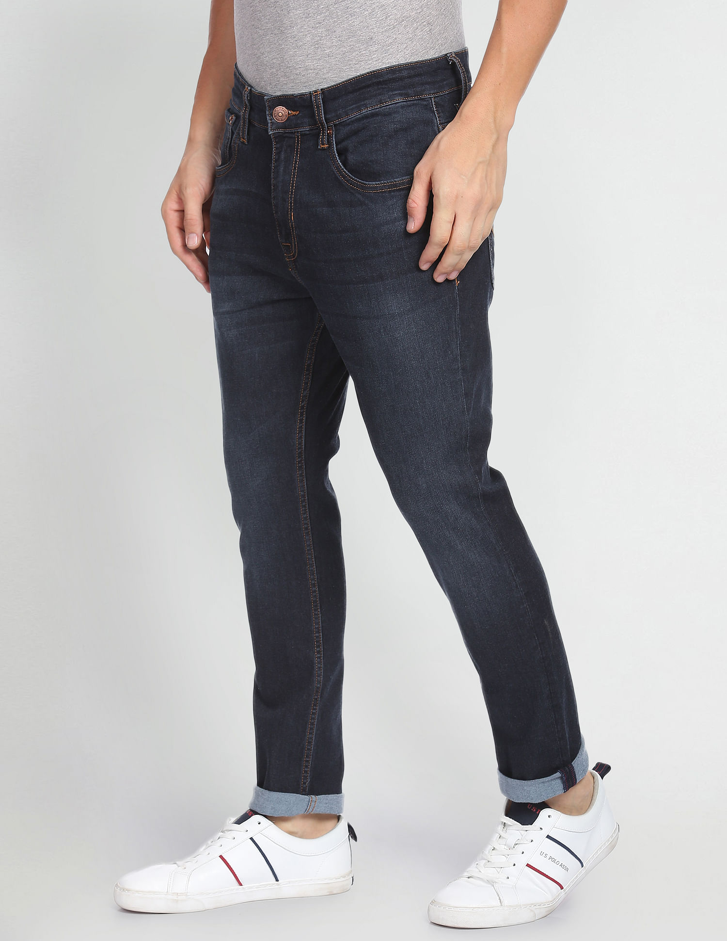 U.S. Polo Assn. Denim Co. Henry Cropped Fit Blue Jeans