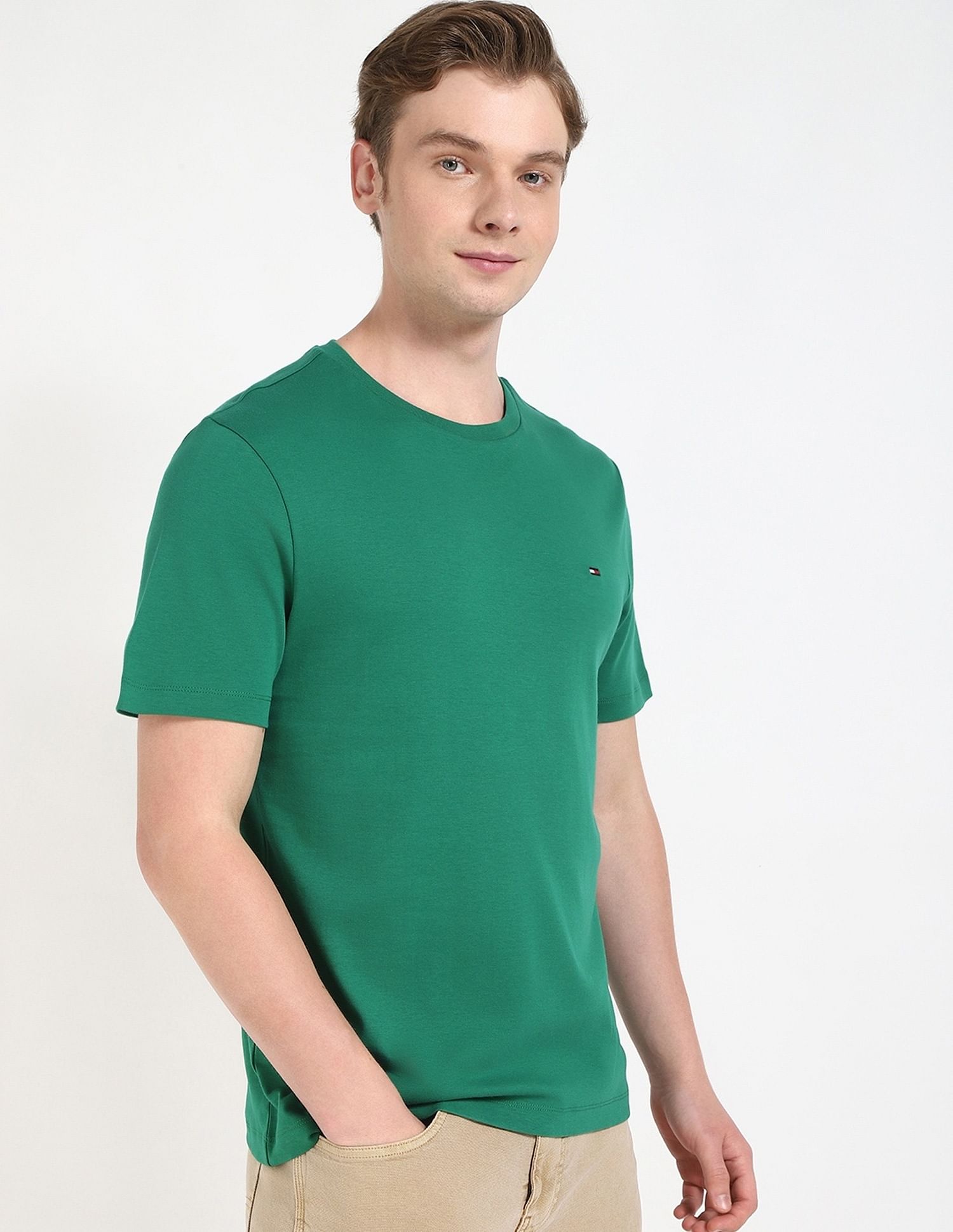 Tommy Hilfiger Solid Regular-Fit Cotton T-Shirt