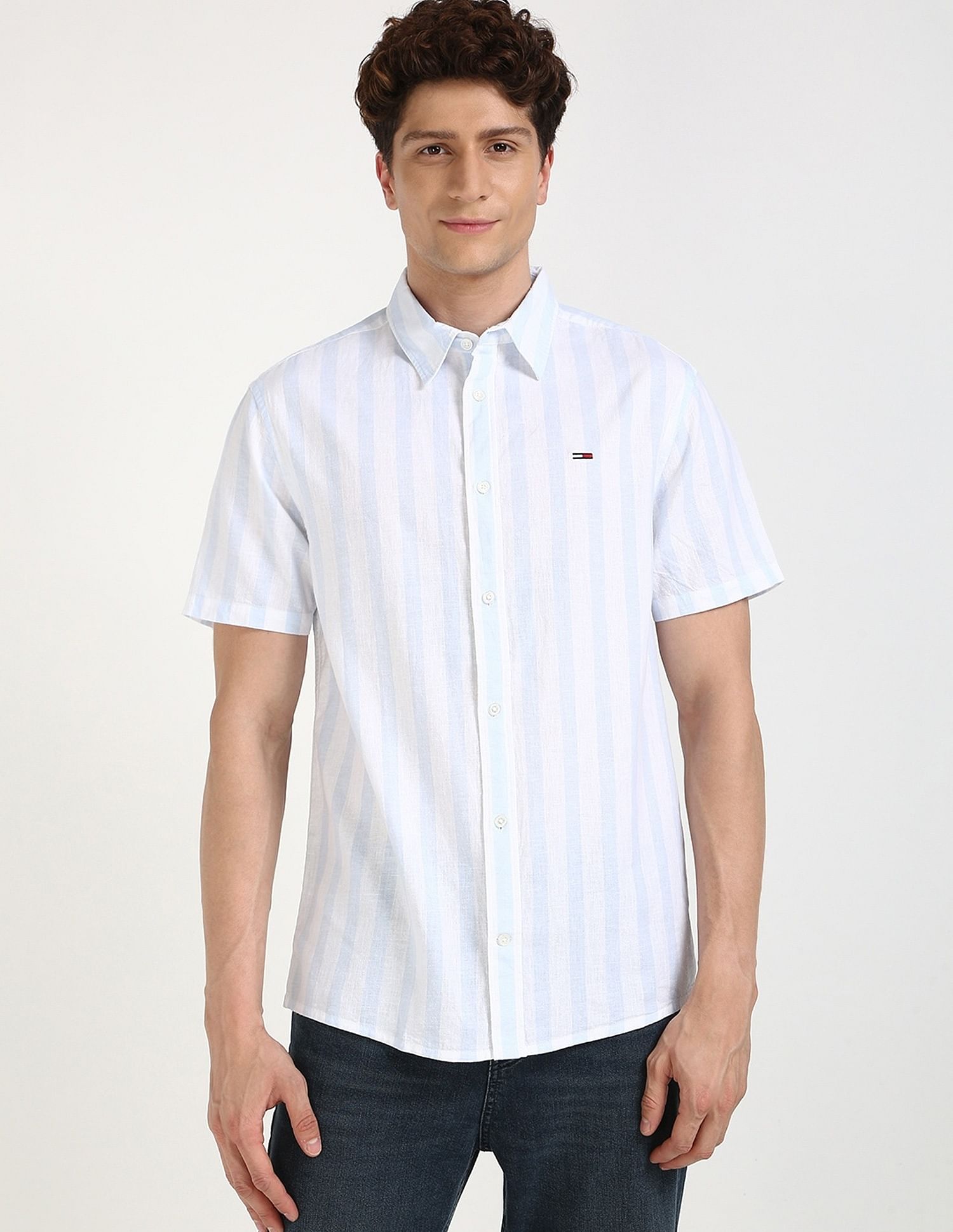 Tommy Hilfiger Striped Regular-Fit Woven Shirt