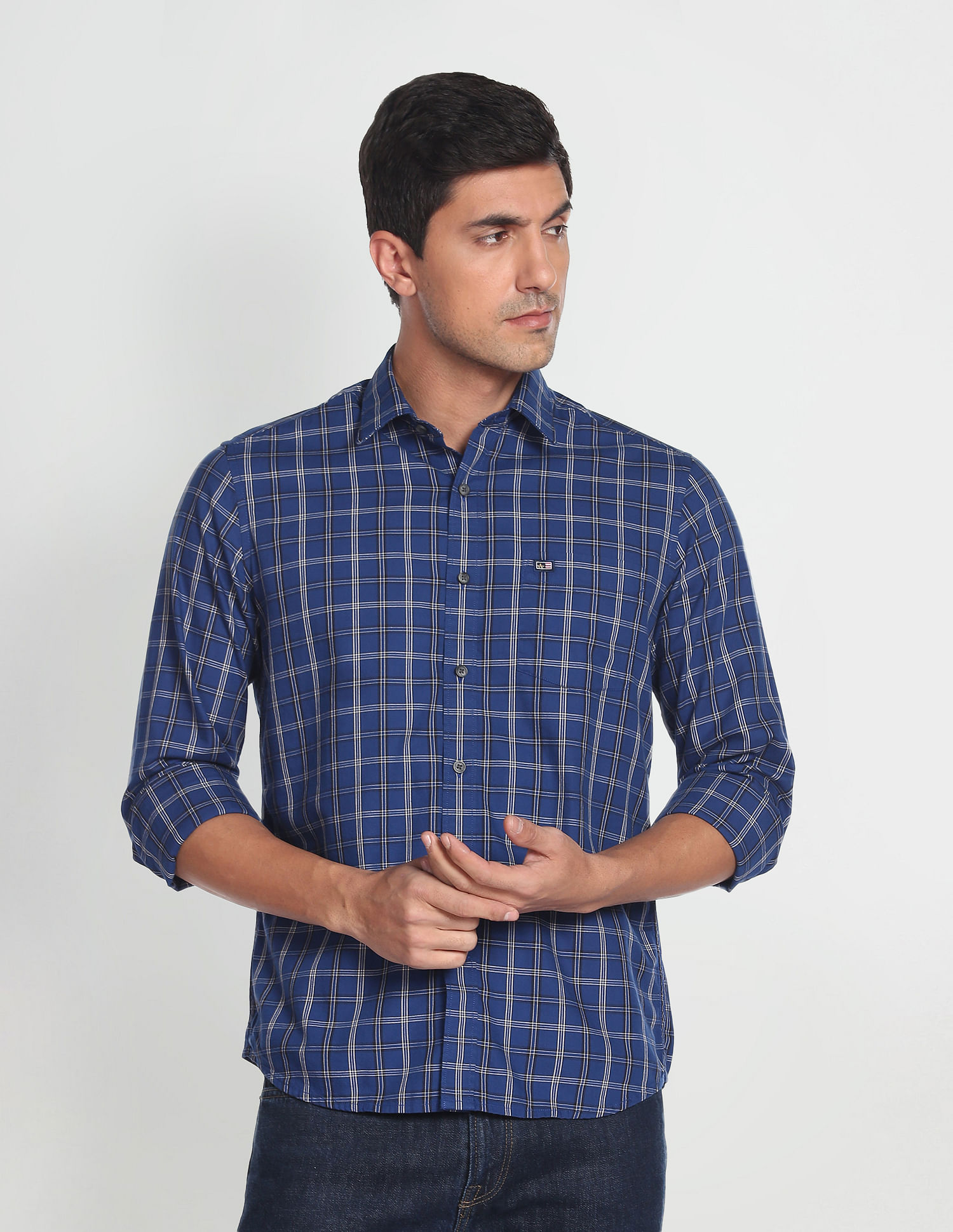 Arrow Sports Tartan Check Cotton Casual Shirt