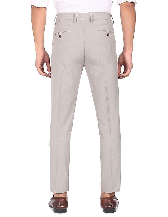 Smarty Pants womens cotton lycra ankle length pastel grey color formal  trouser