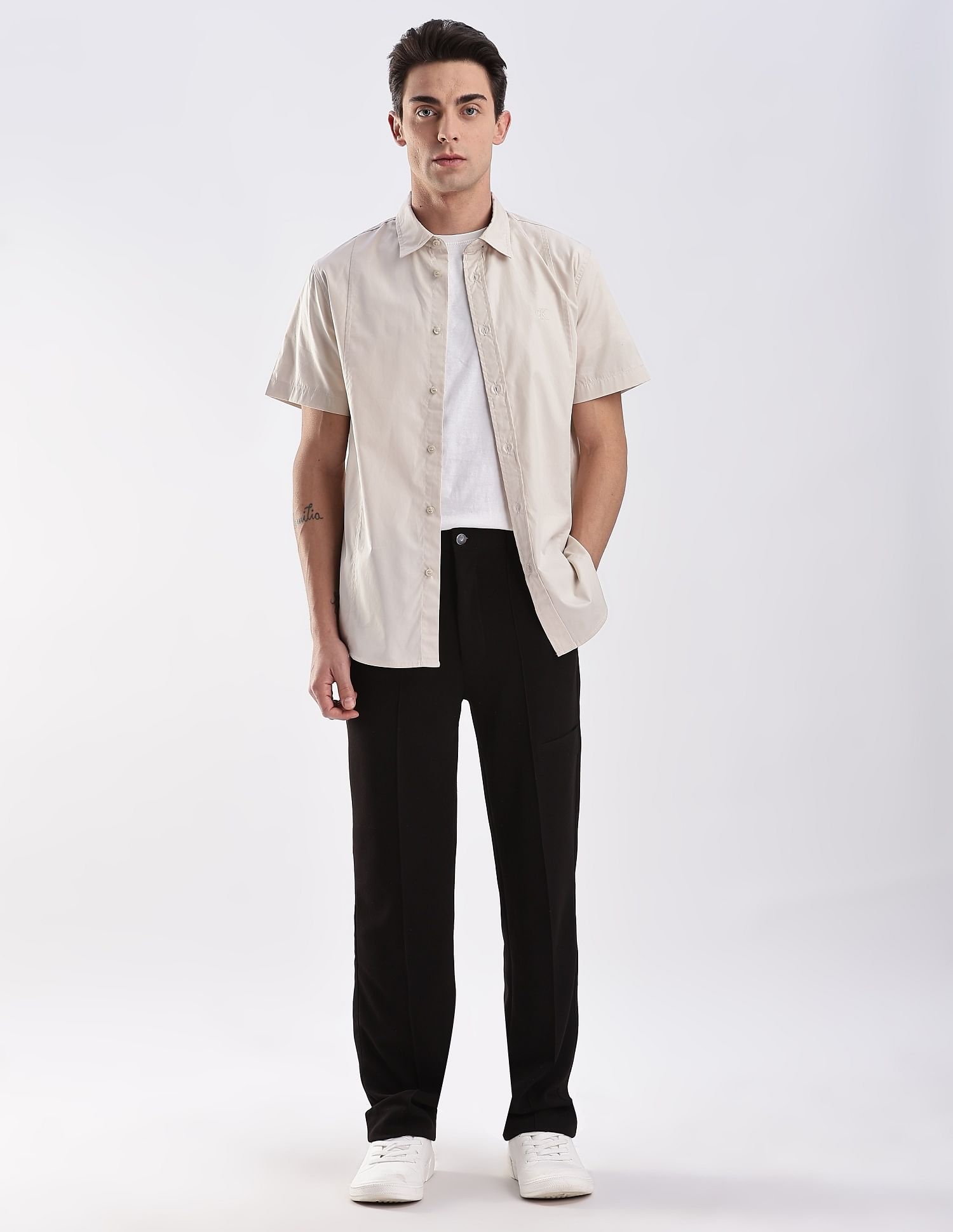 Calvin Klein Jeans Logo Regular Fit Poplin Woven Shirt
