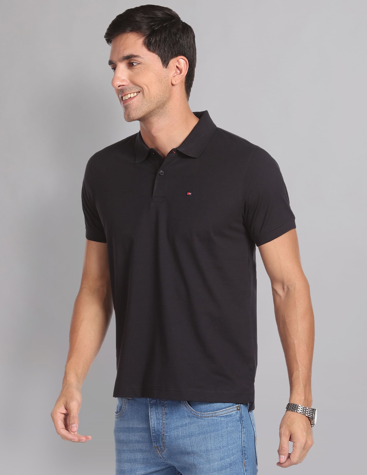 AD by Arvind Wrinkle Resistant Quick Dry Smart Polo Shirt