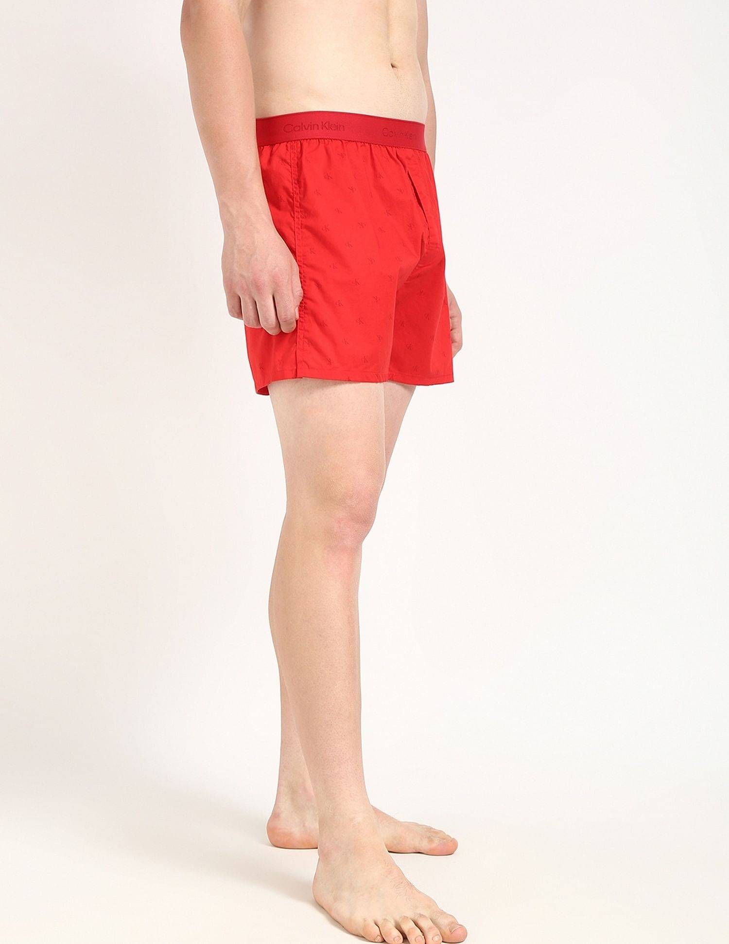 Calvin Klein Underwear Solid Red Cotton Boxers
