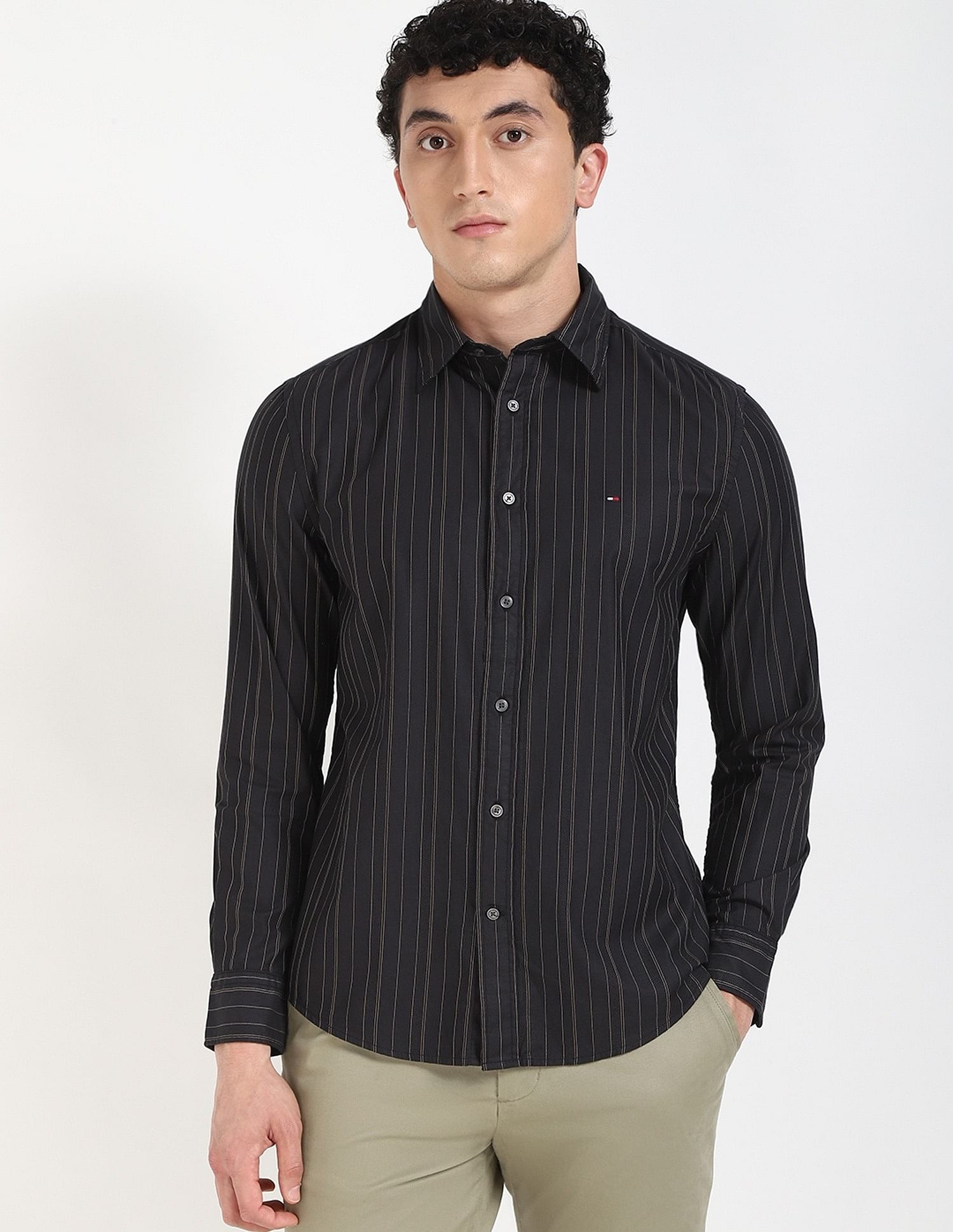 Tommy Hilfiger Striped Regular-Fit Dobby Shirt