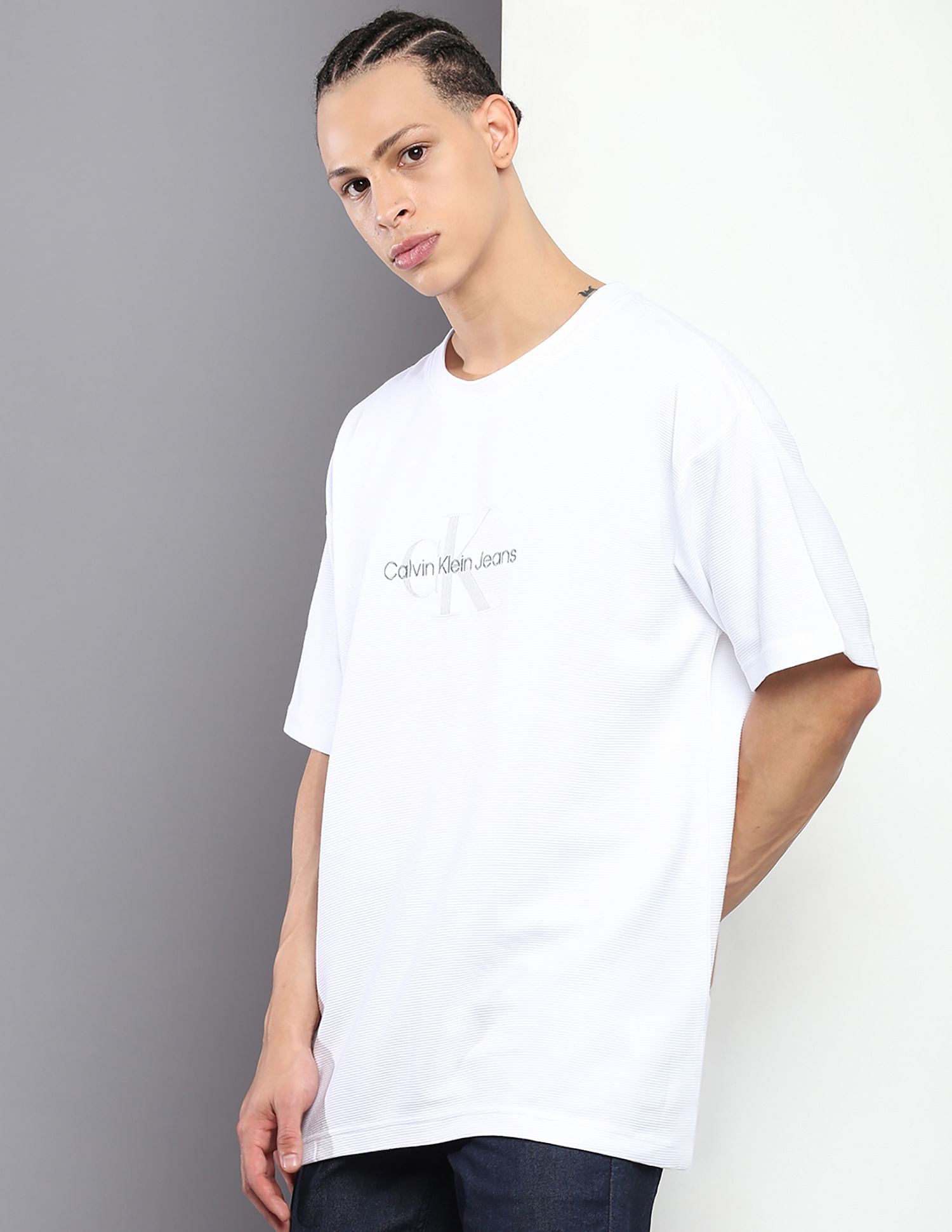 Calvin Klein Monologo Ottoman Rib T-Shirt