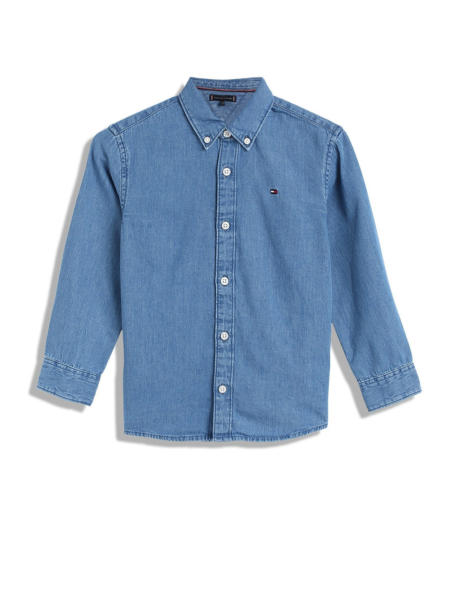 Tommy Hilfiger Kids Boys Solid Regular-Fit Cotton Shirt