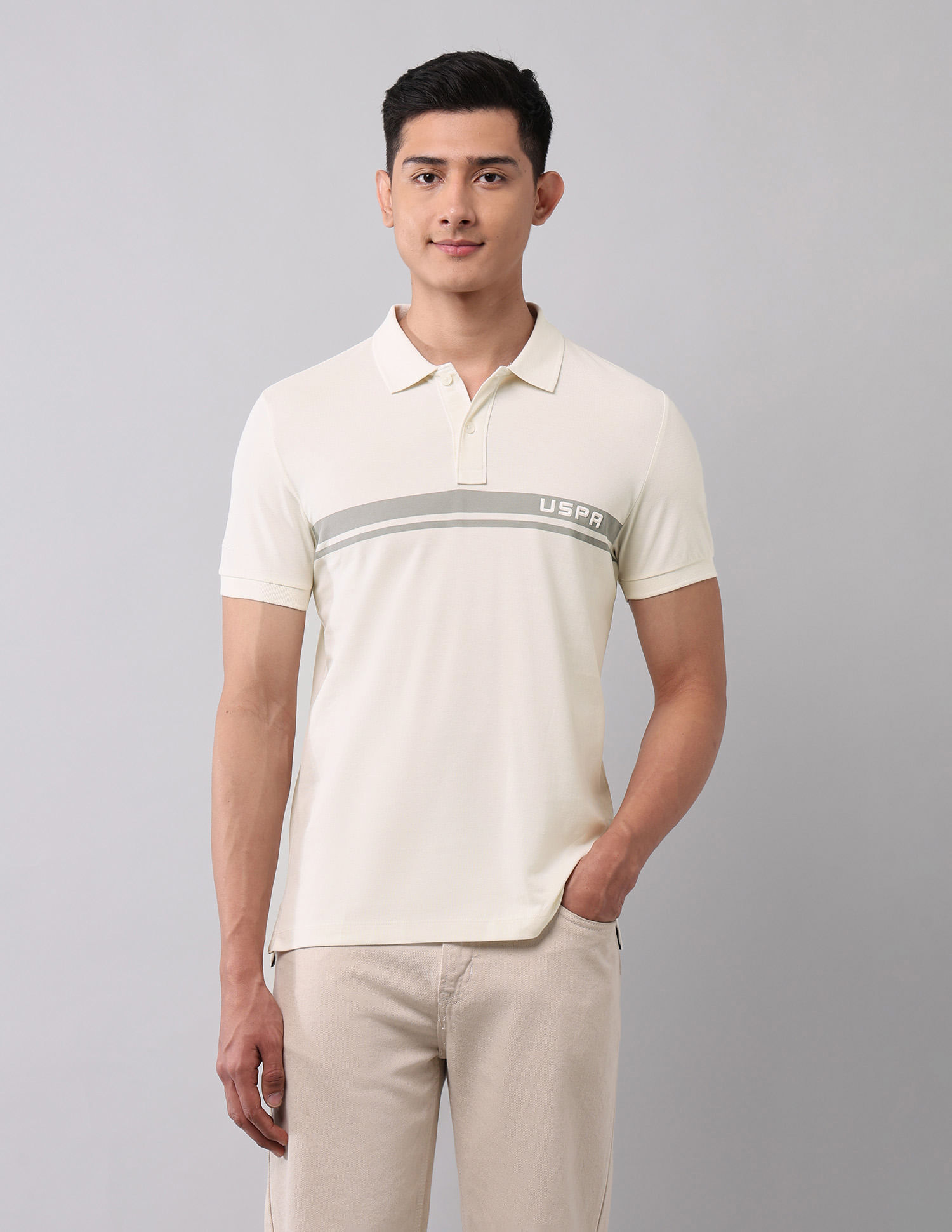 U.S. Polo Assn. Denim Co. Horizontal Striped Black Label Polo Shirt