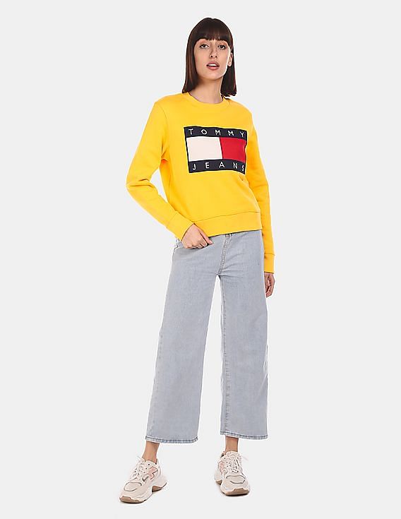 Tommy Hilfiger Sweatshirt Size XL Pastel Yellow Crewneck hotsell NWT